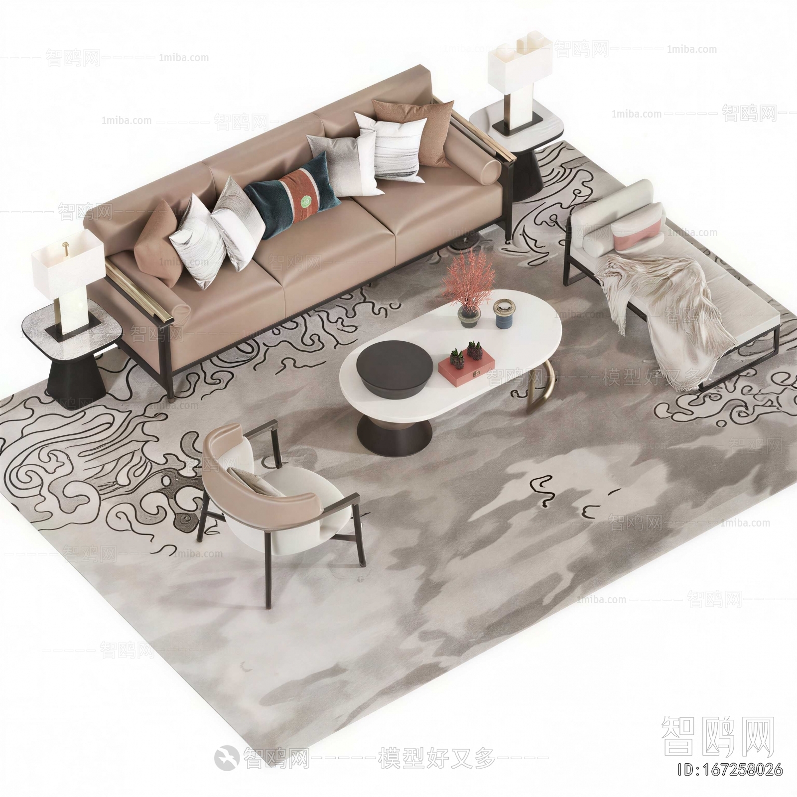 New Chinese Style Sofa Combination