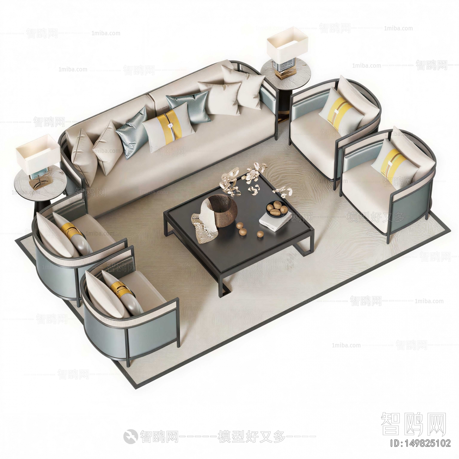 New Chinese Style Sofa Combination