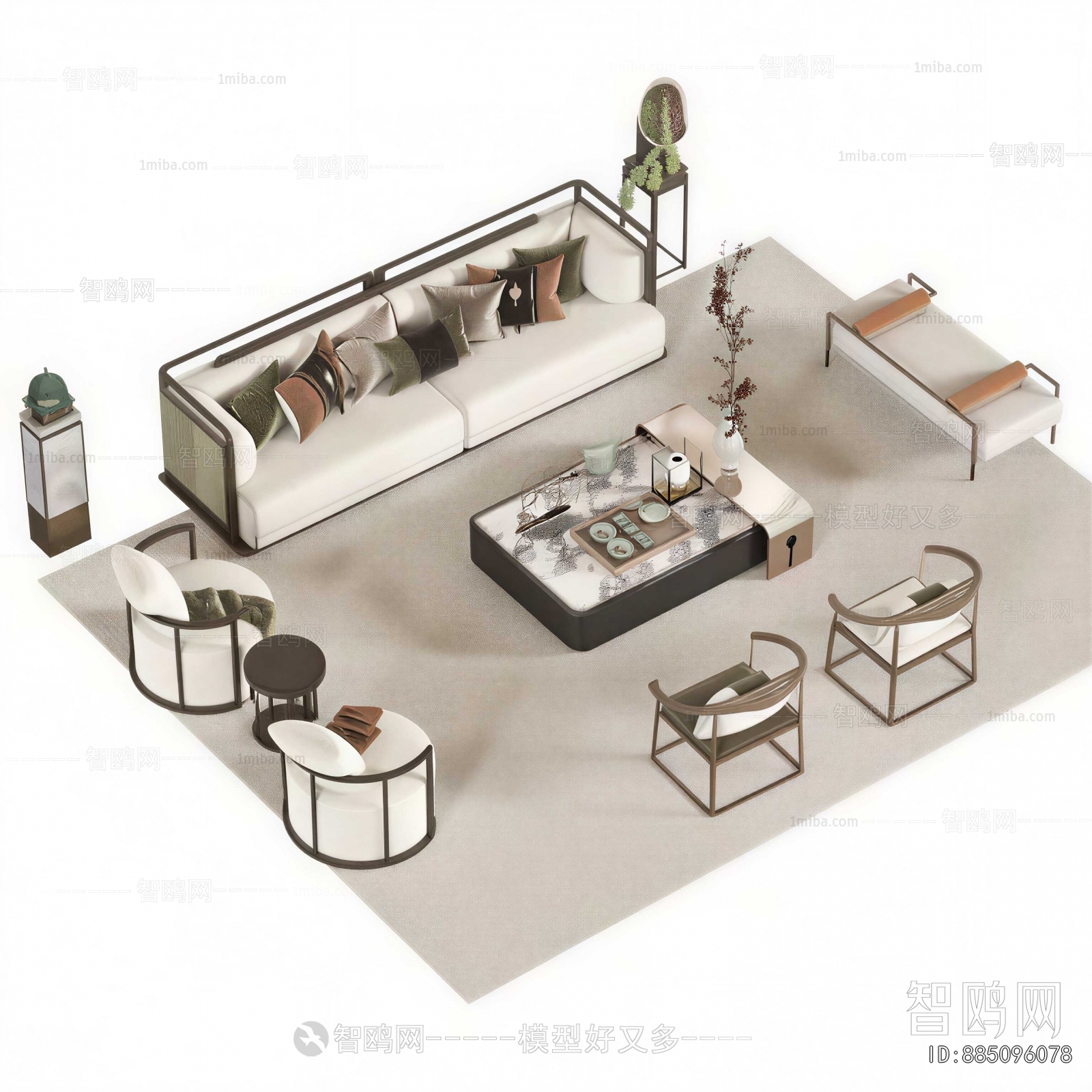 New Chinese Style Sofa Combination