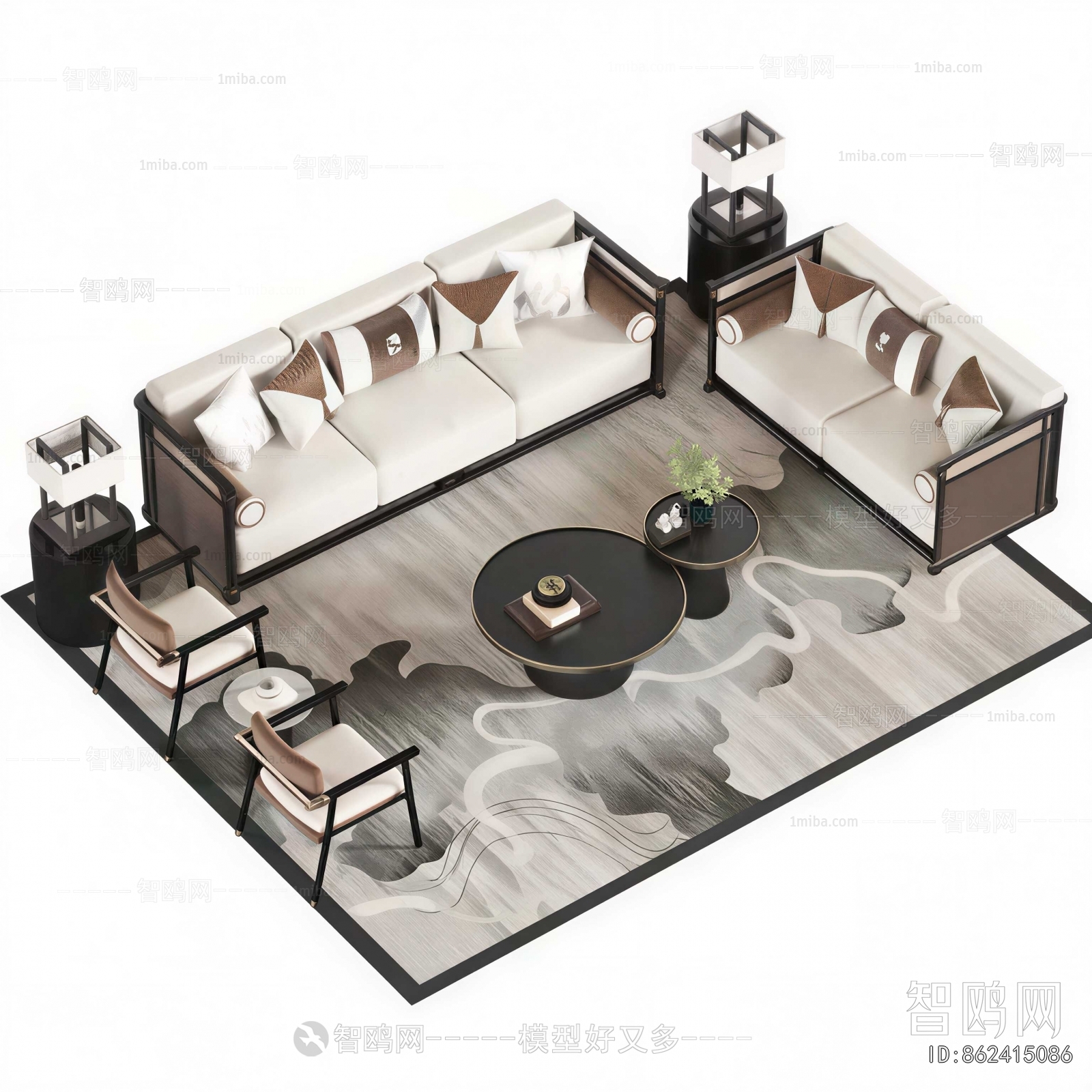 New Chinese Style Sofa Combination