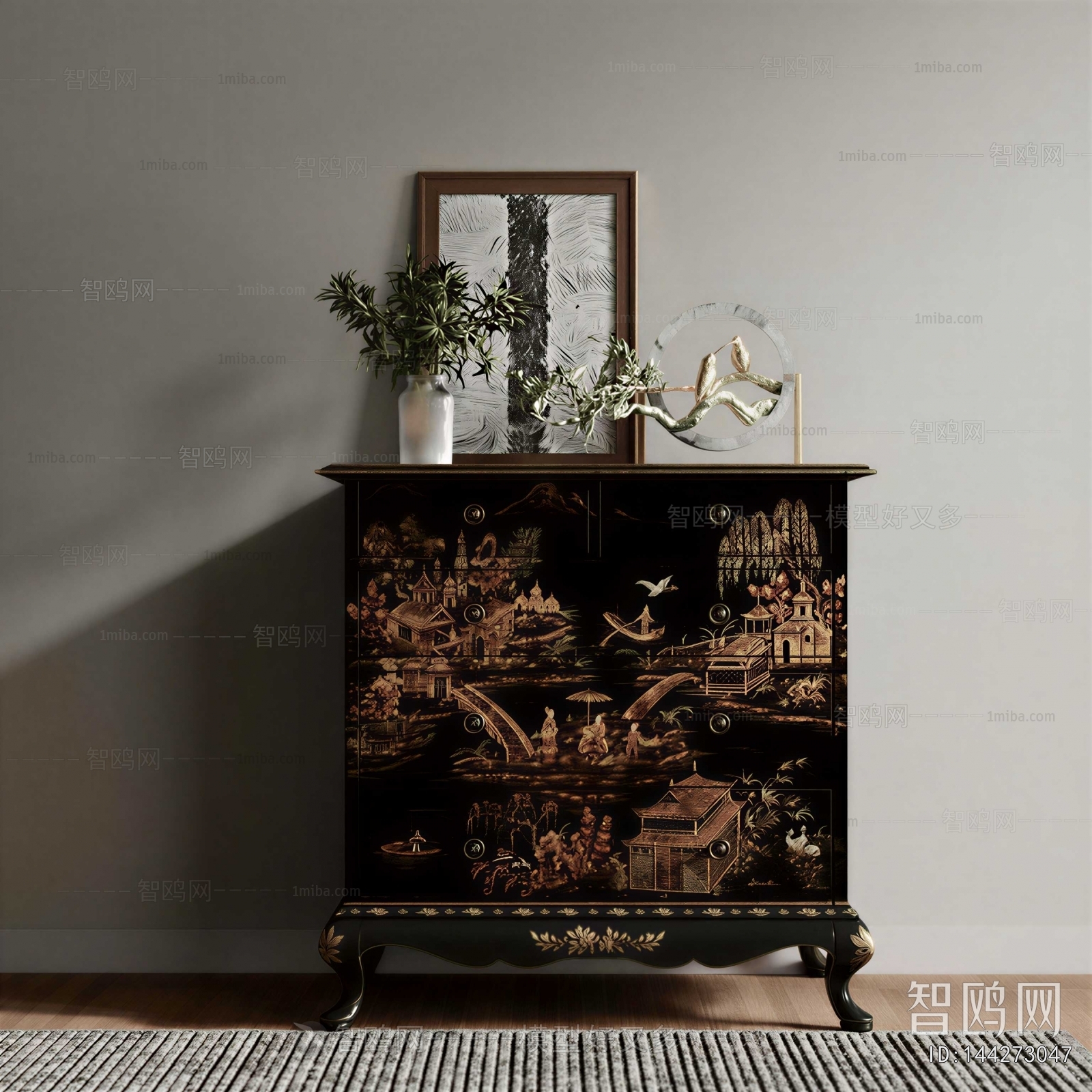 New Chinese Style Side Cabinet