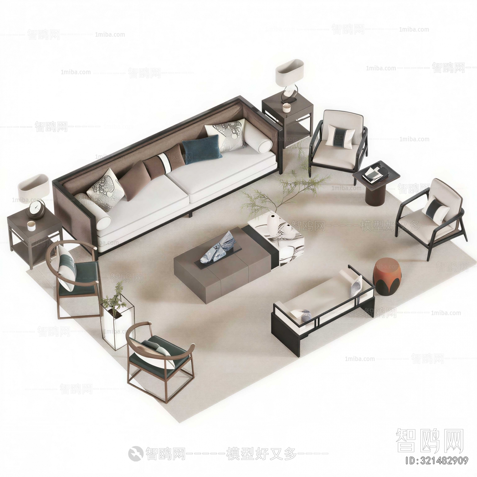 New Chinese Style Sofa Combination