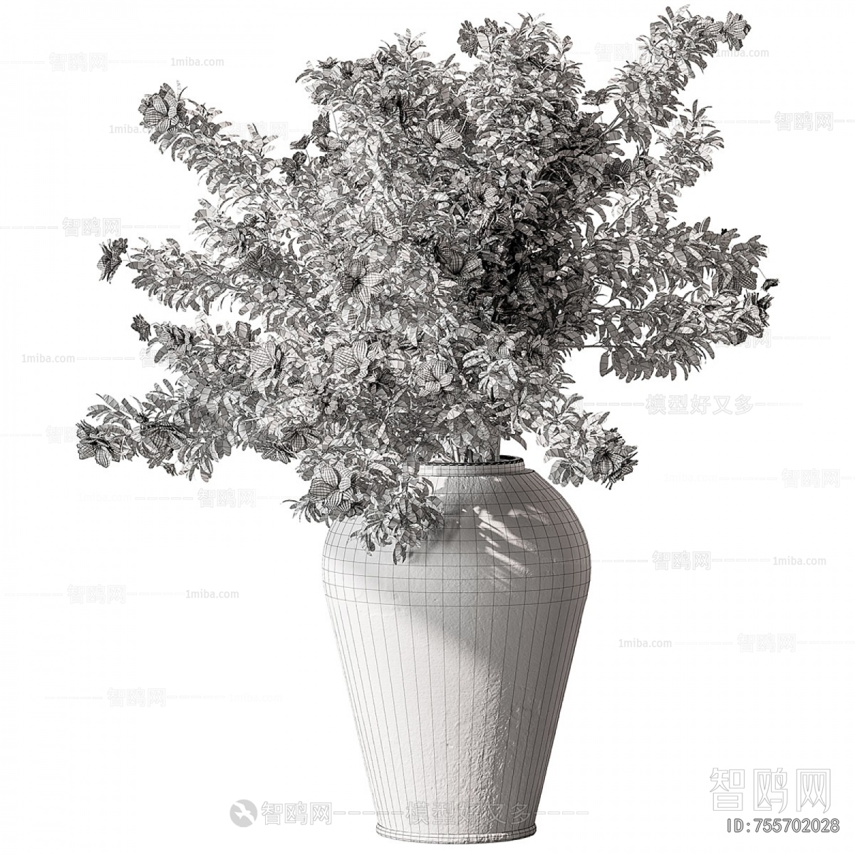 Modern Potted Green Plant