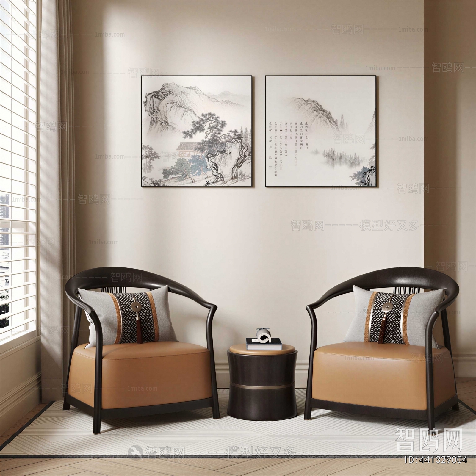 New Chinese Style Single Sofa