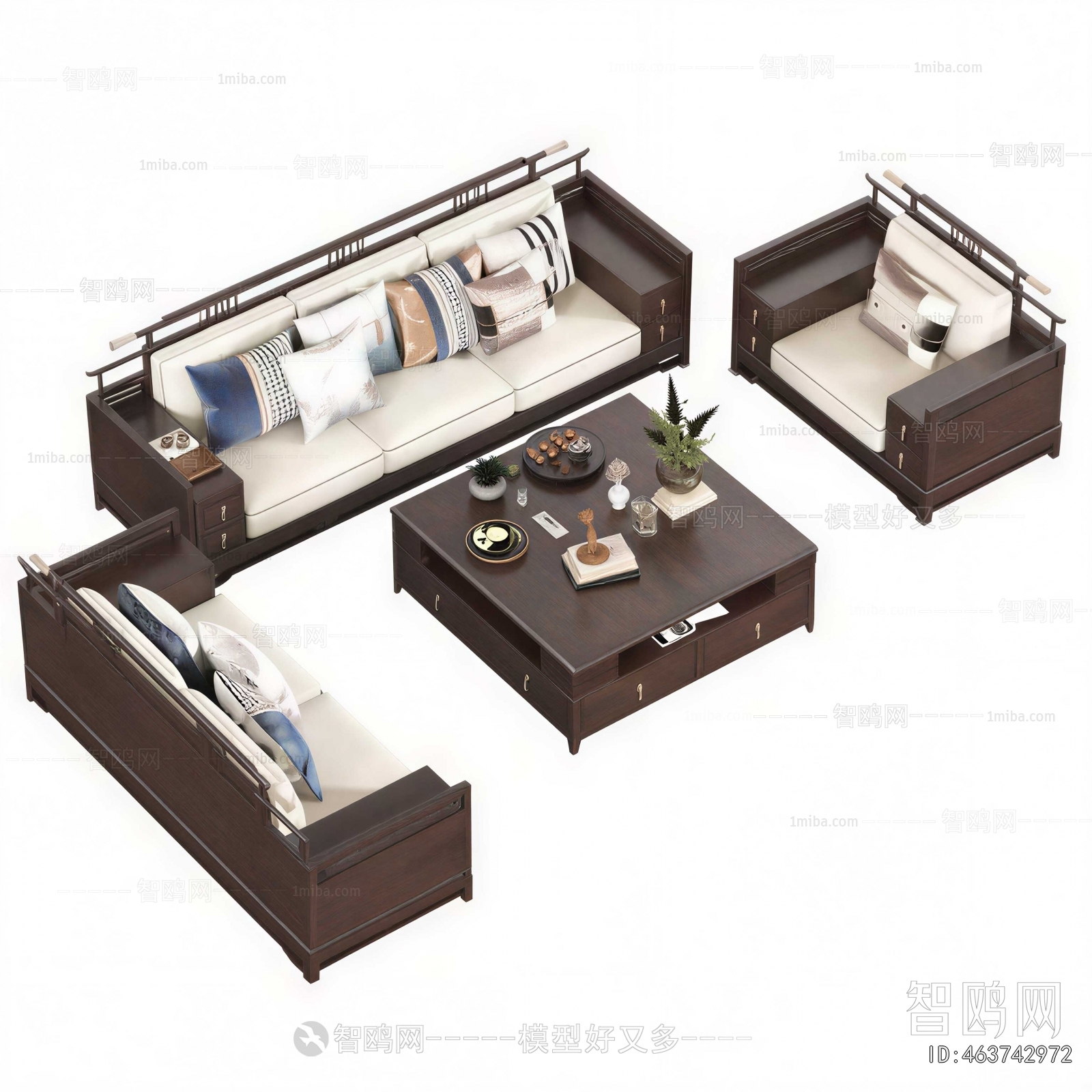 New Chinese Style Sofa Combination