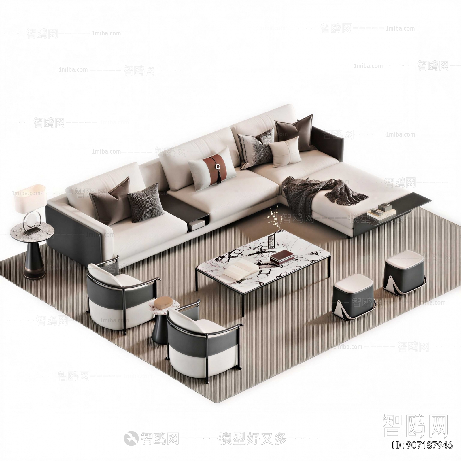 New Chinese Style Sofa Combination