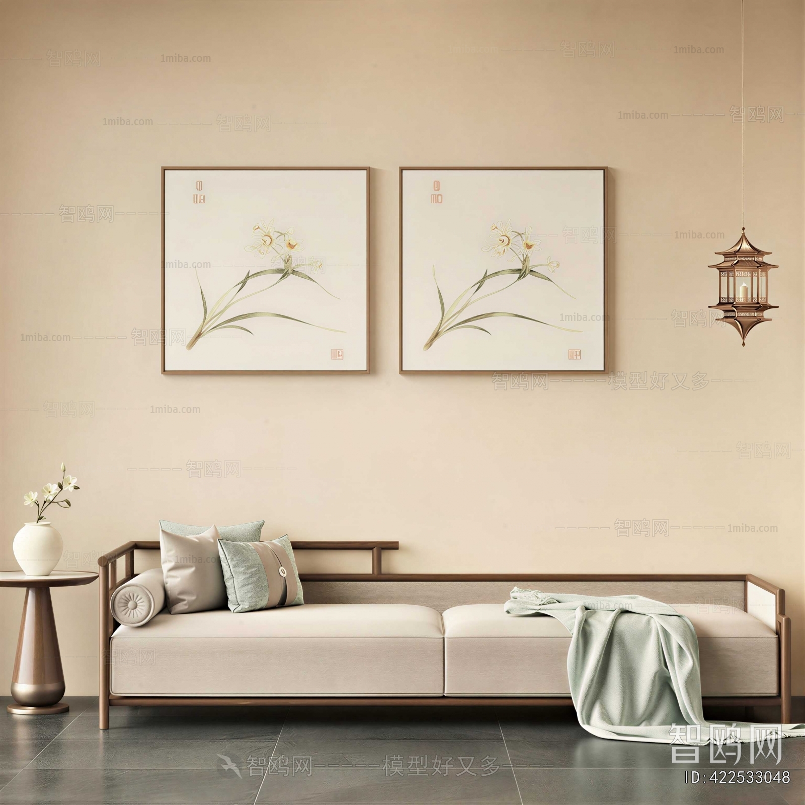 New Chinese Style A Sofa For Two