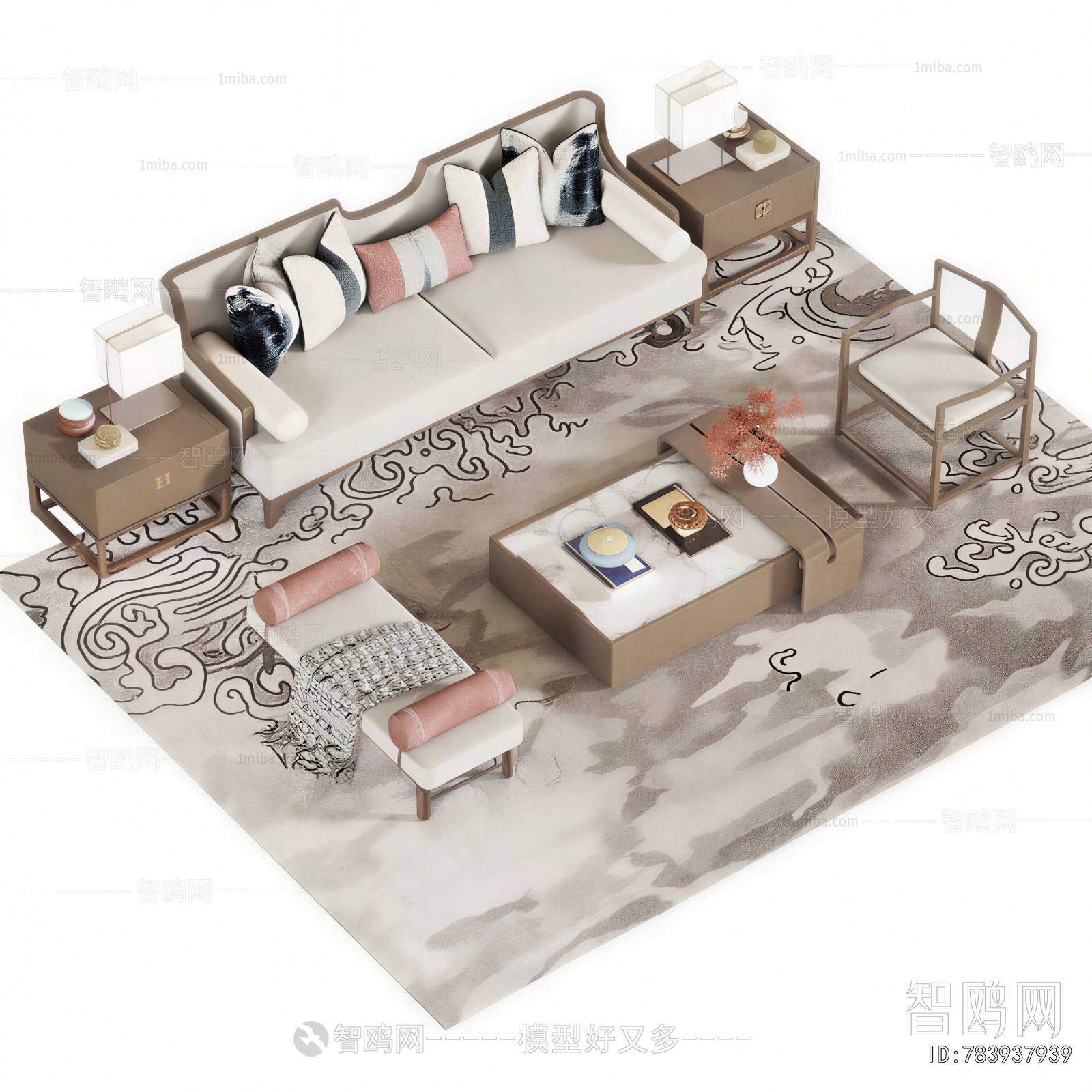 New Chinese Style Sofa Combination