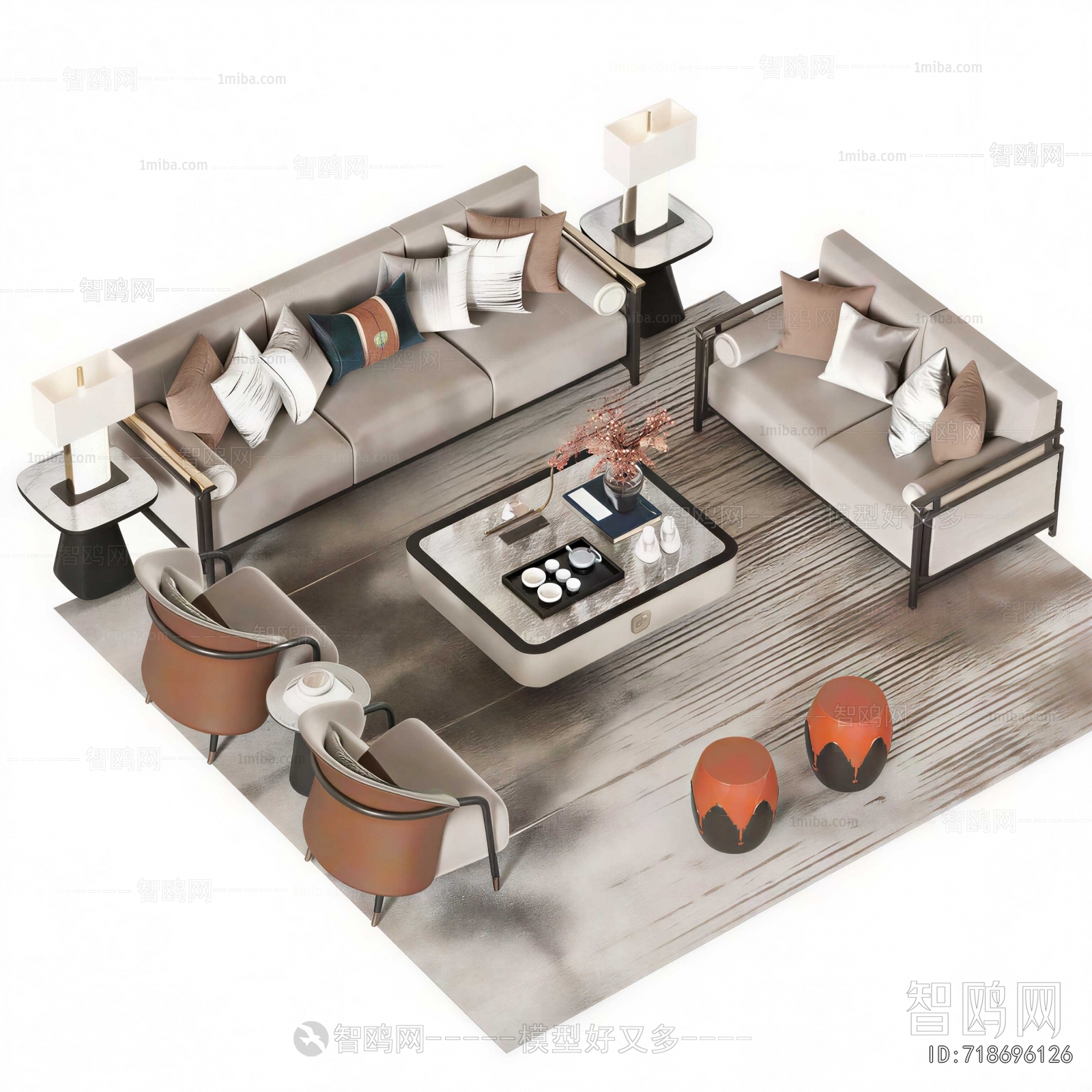 New Chinese Style Sofa Combination