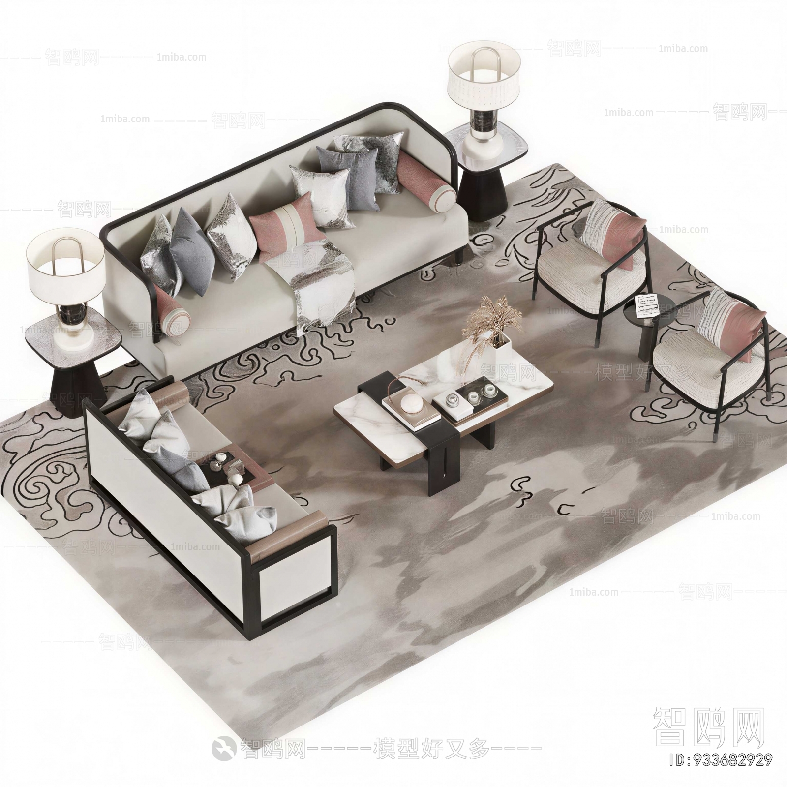 New Chinese Style Sofa Combination