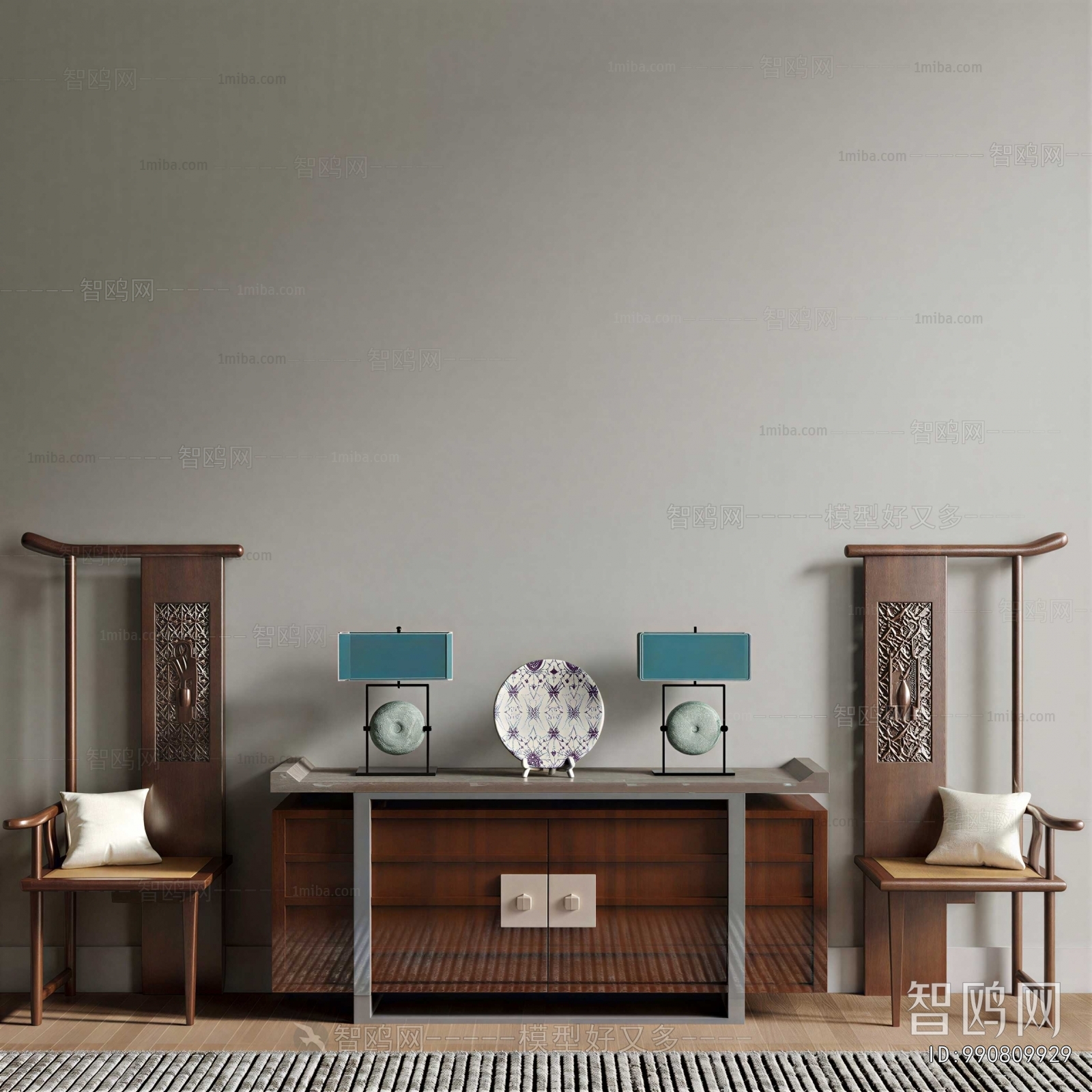 New Chinese Style Entrance Cabinet