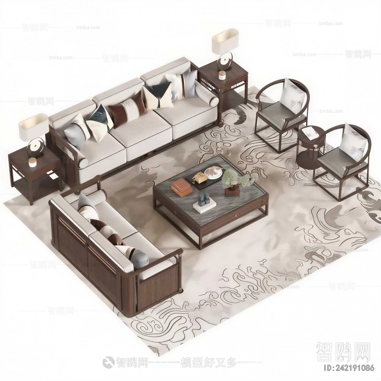 New Chinese Style Sofa Combination