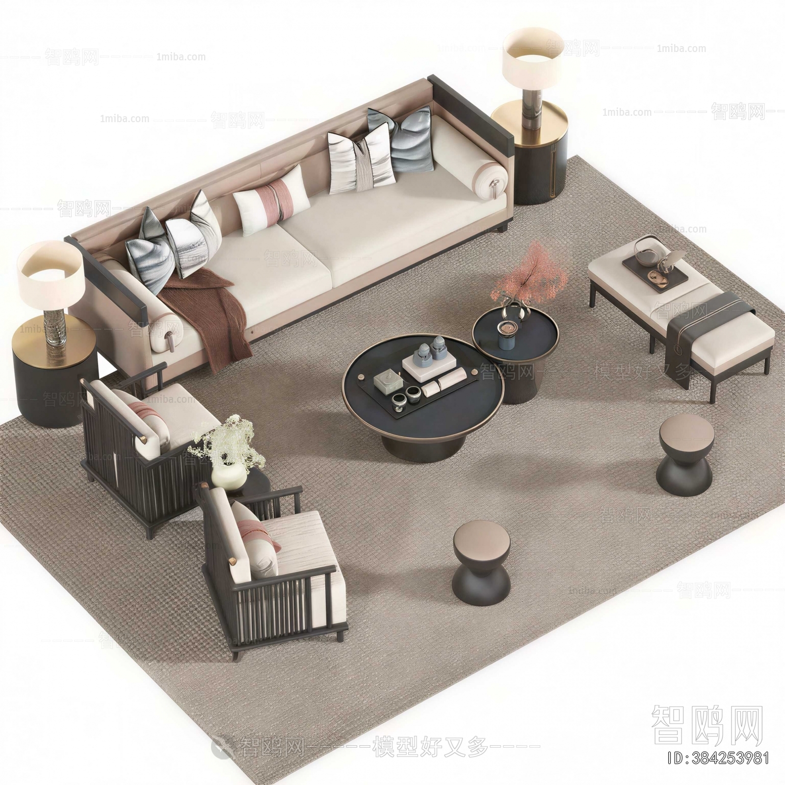 New Chinese Style Sofa Combination