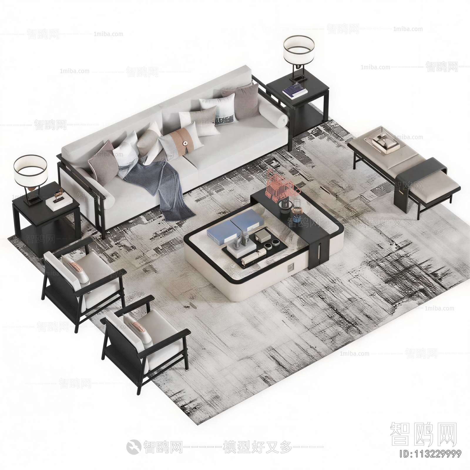 New Chinese Style Sofa Combination