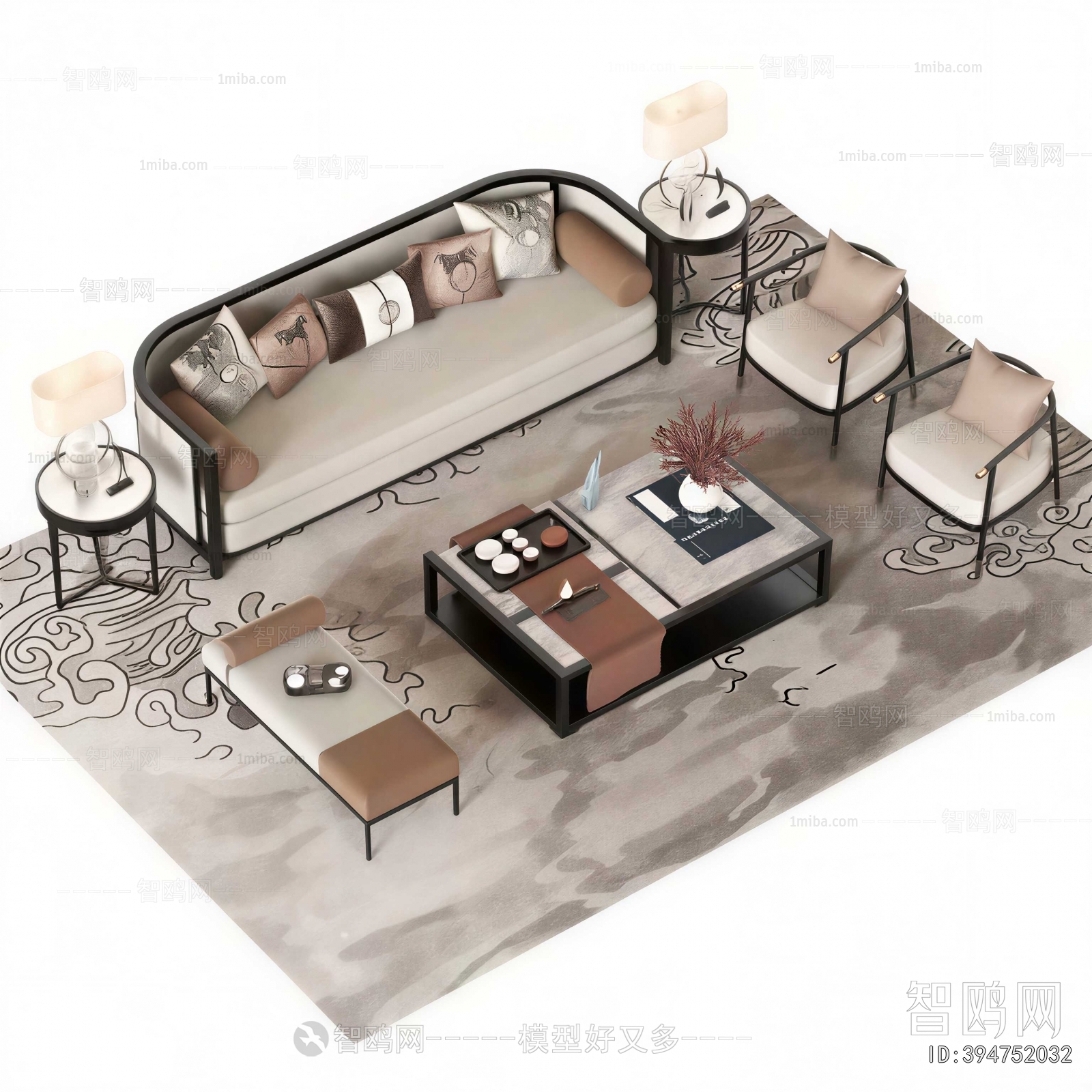 New Chinese Style Sofa Combination