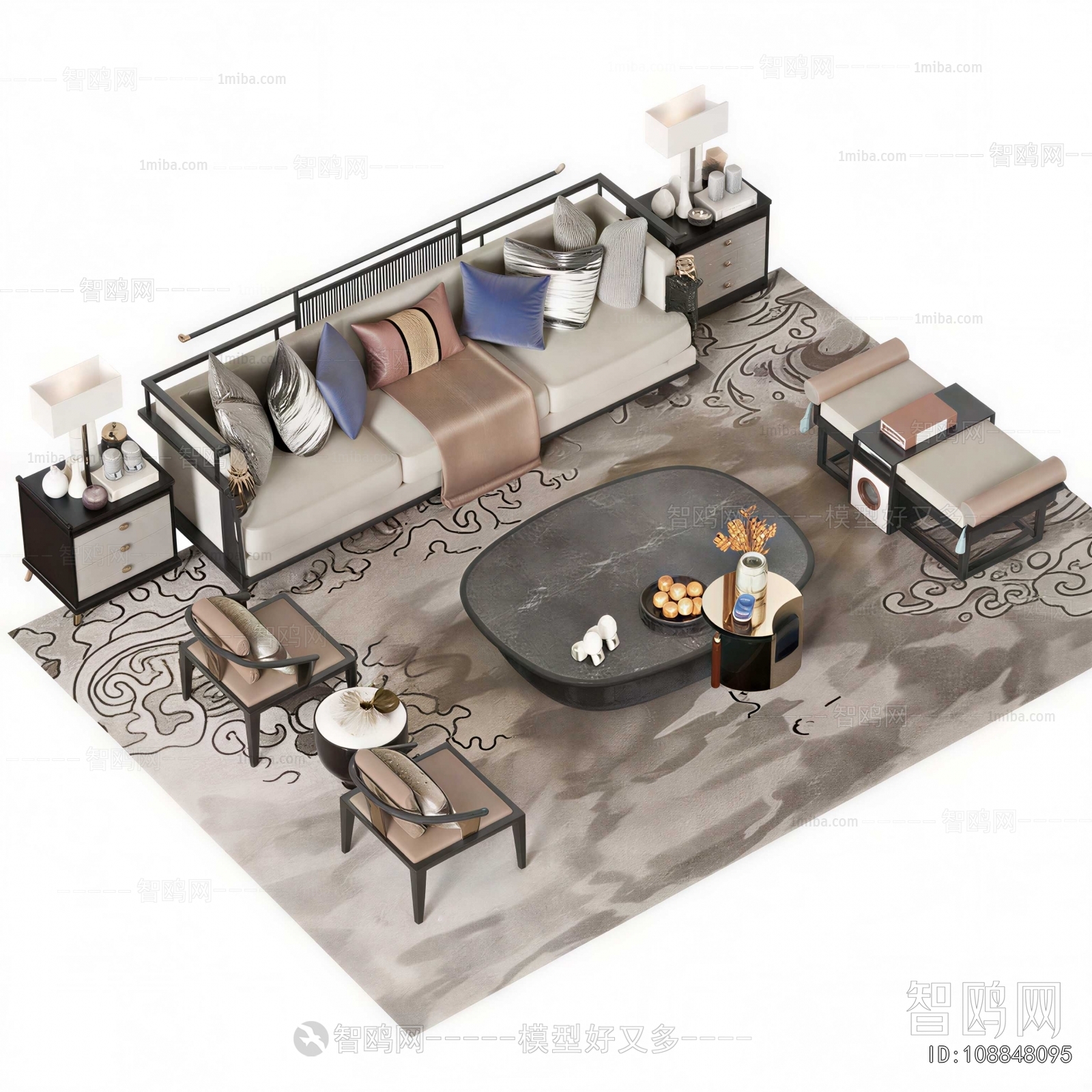 New Chinese Style Sofa Combination