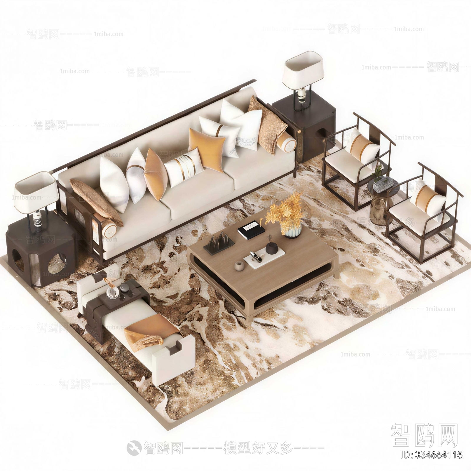 New Chinese Style Sofa Combination