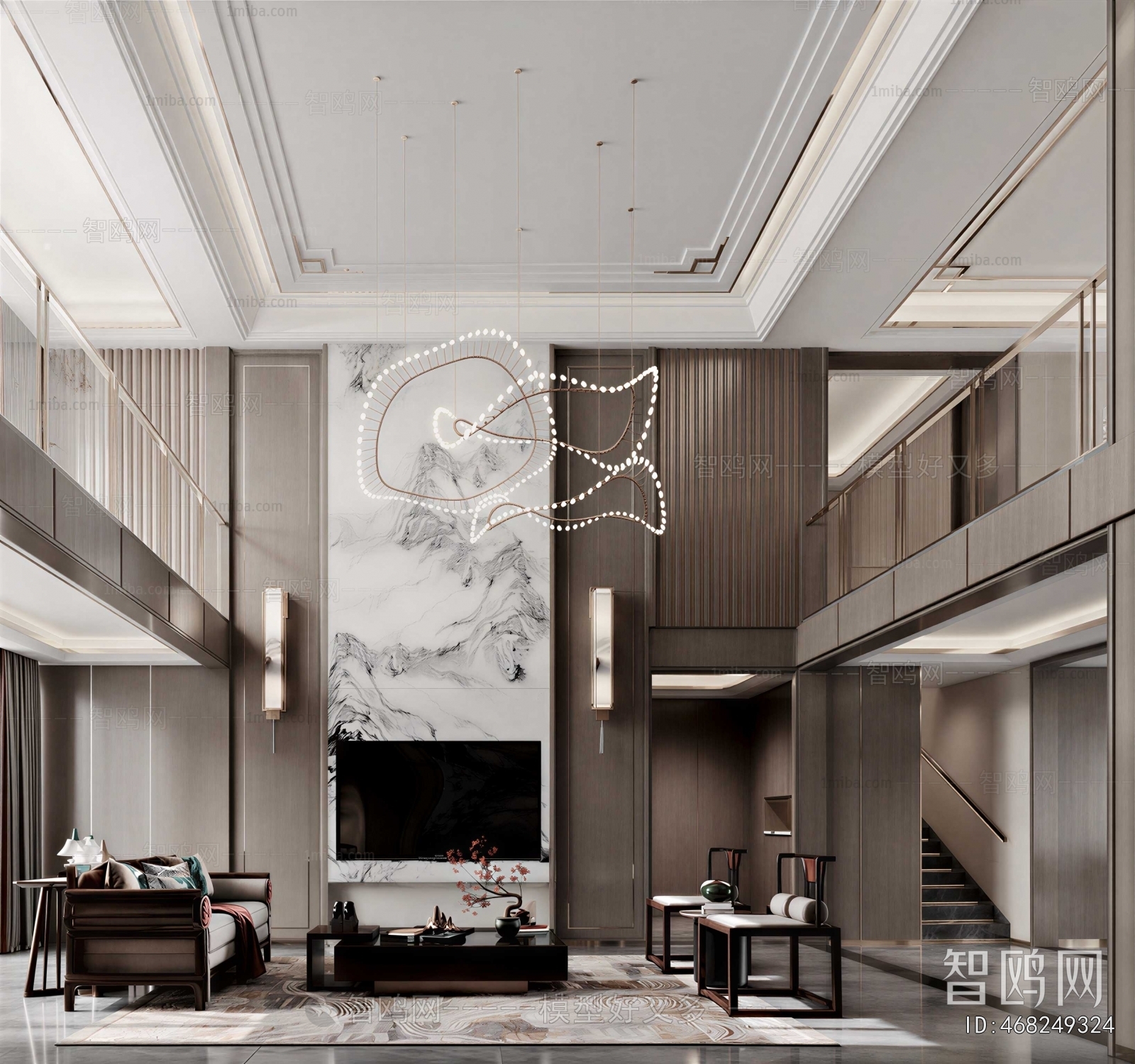 New Chinese Style A Living Room