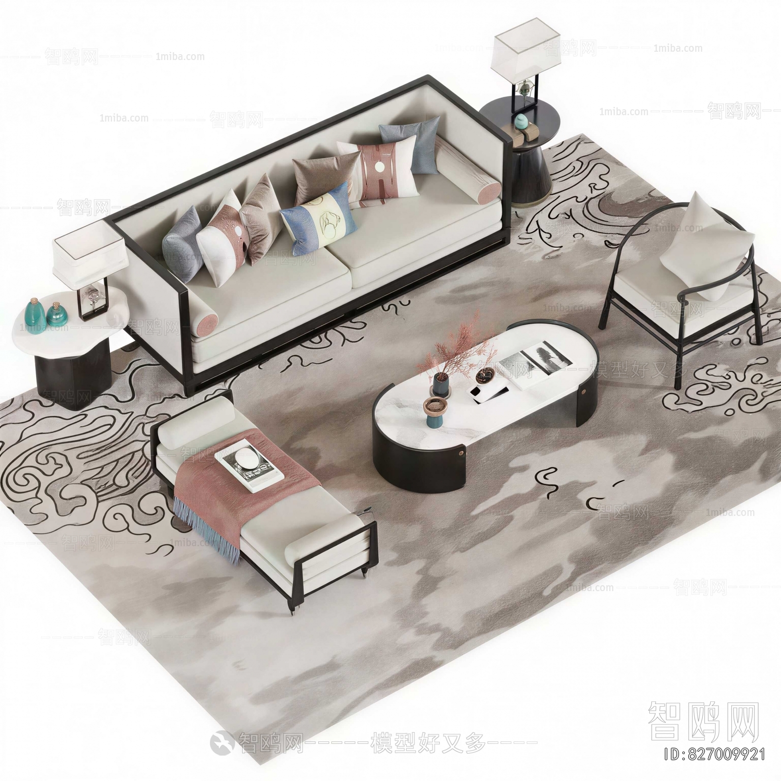 New Chinese Style Sofa Combination