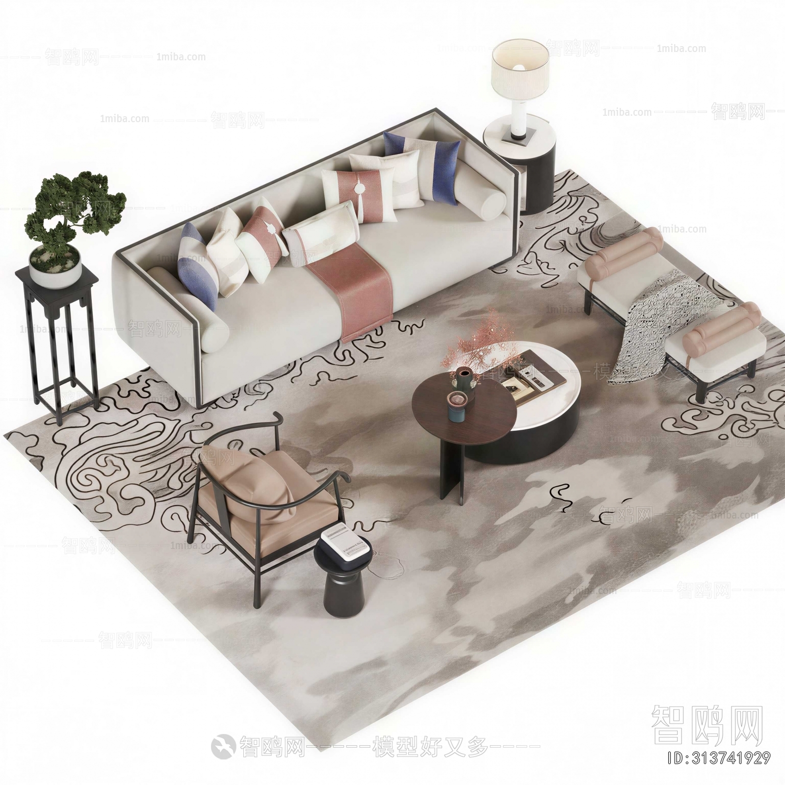 New Chinese Style Sofa Combination