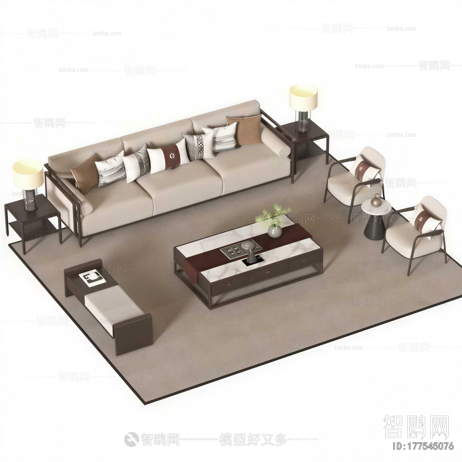 New Chinese Style Sofa Combination