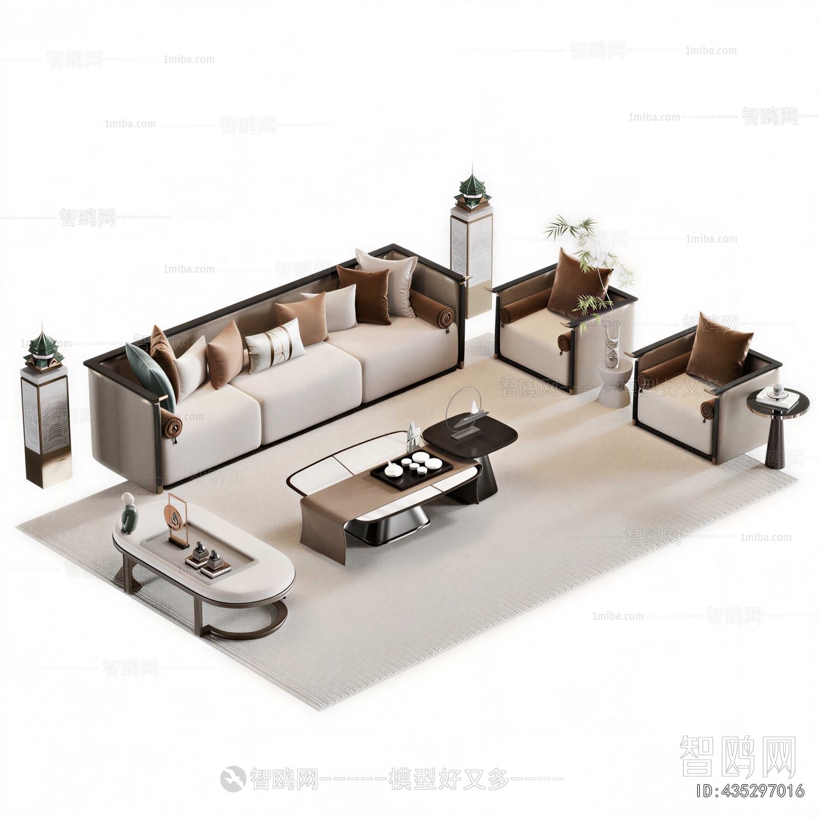New Chinese Style Sofa Combination