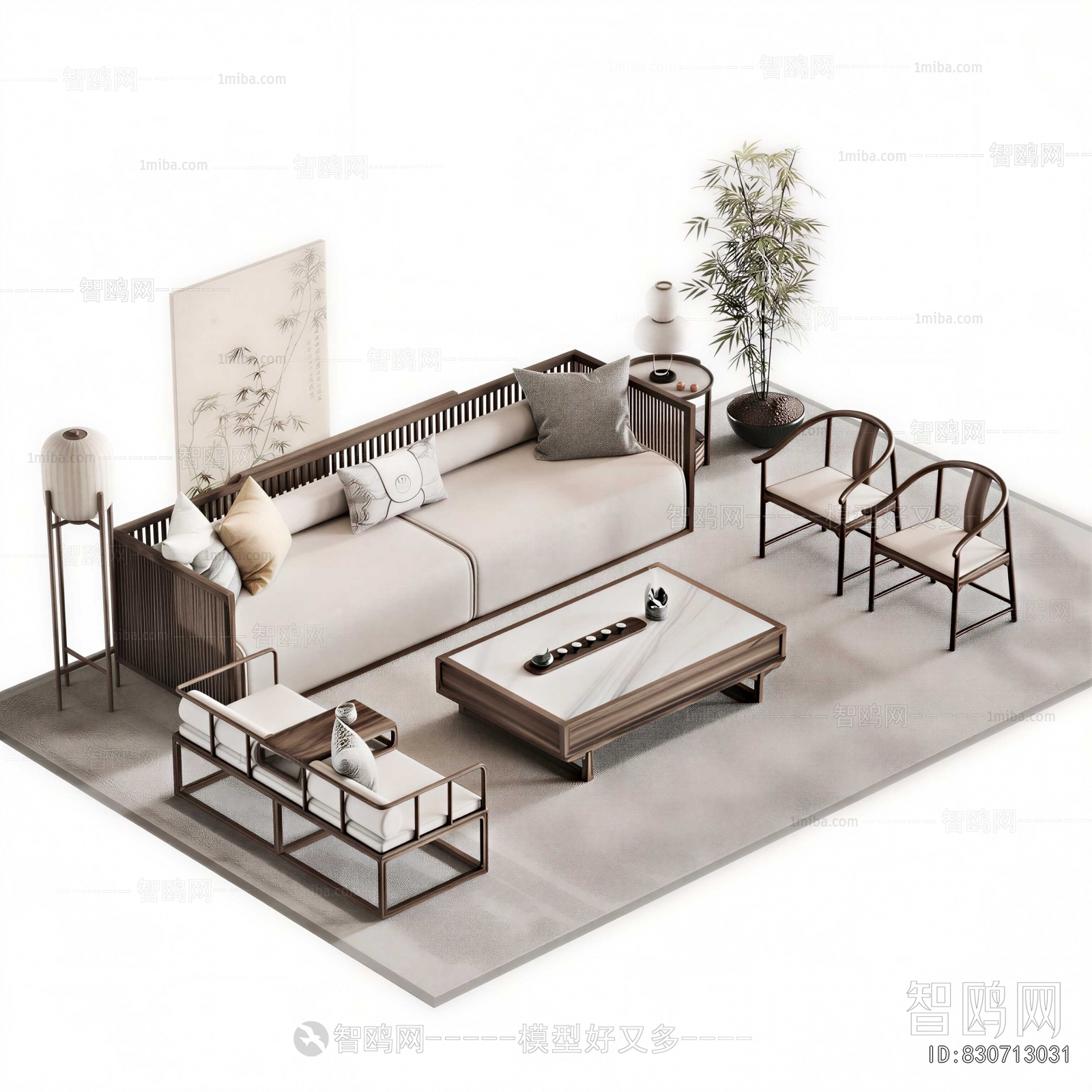 New Chinese Style Sofa Combination