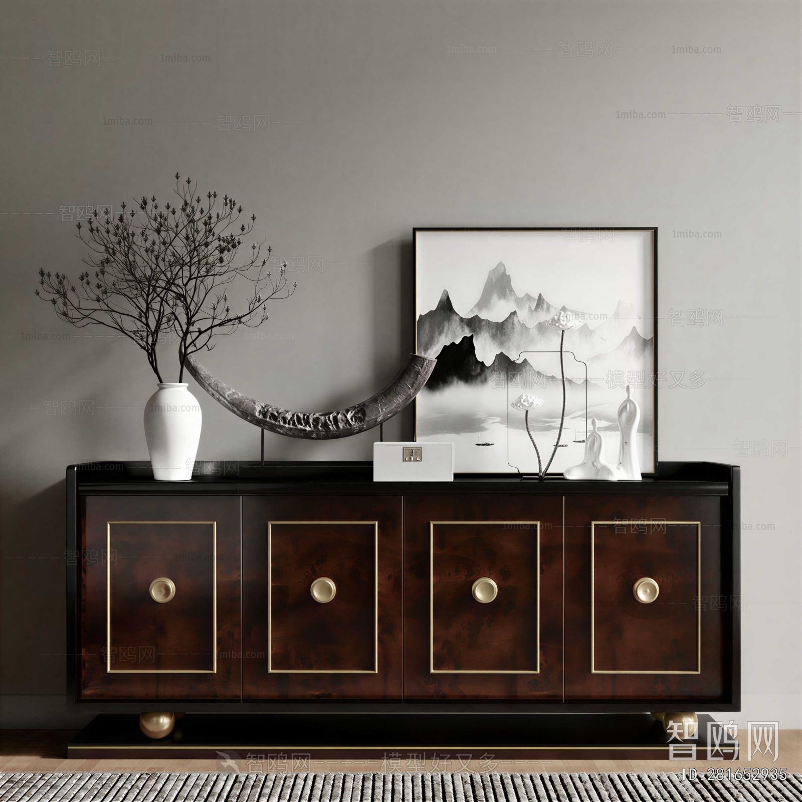 New Chinese Style Side Cabinet