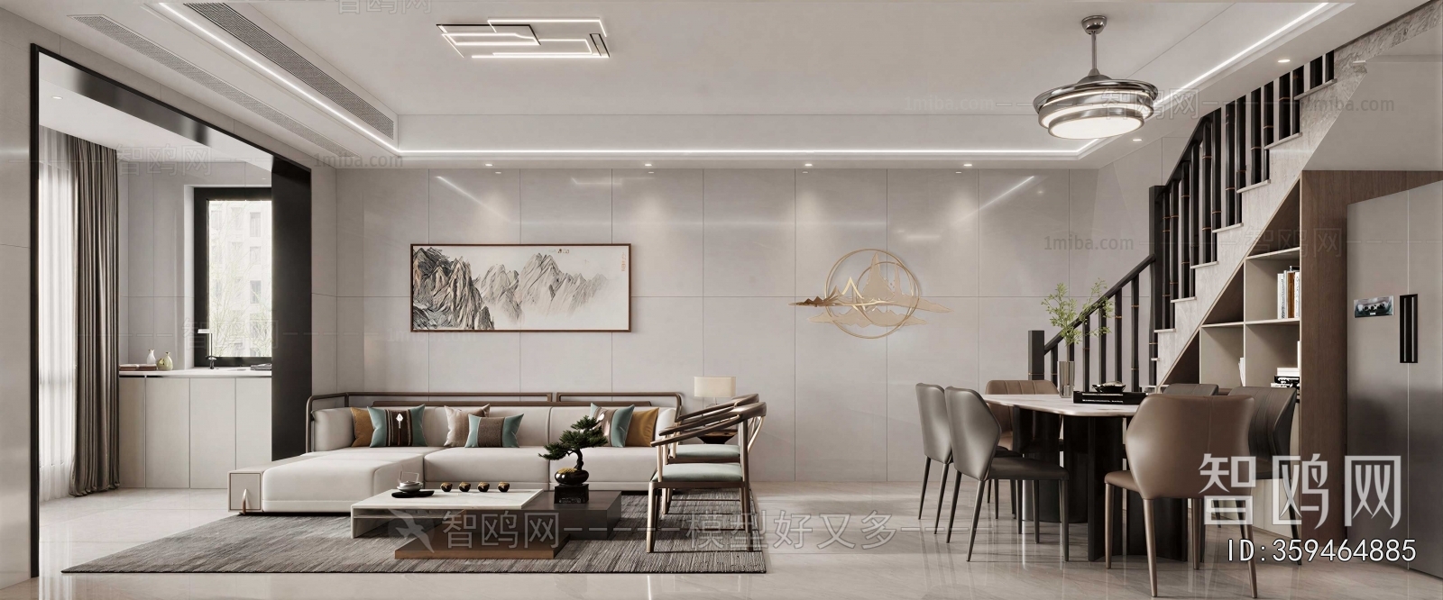 New Chinese Style A Living Room