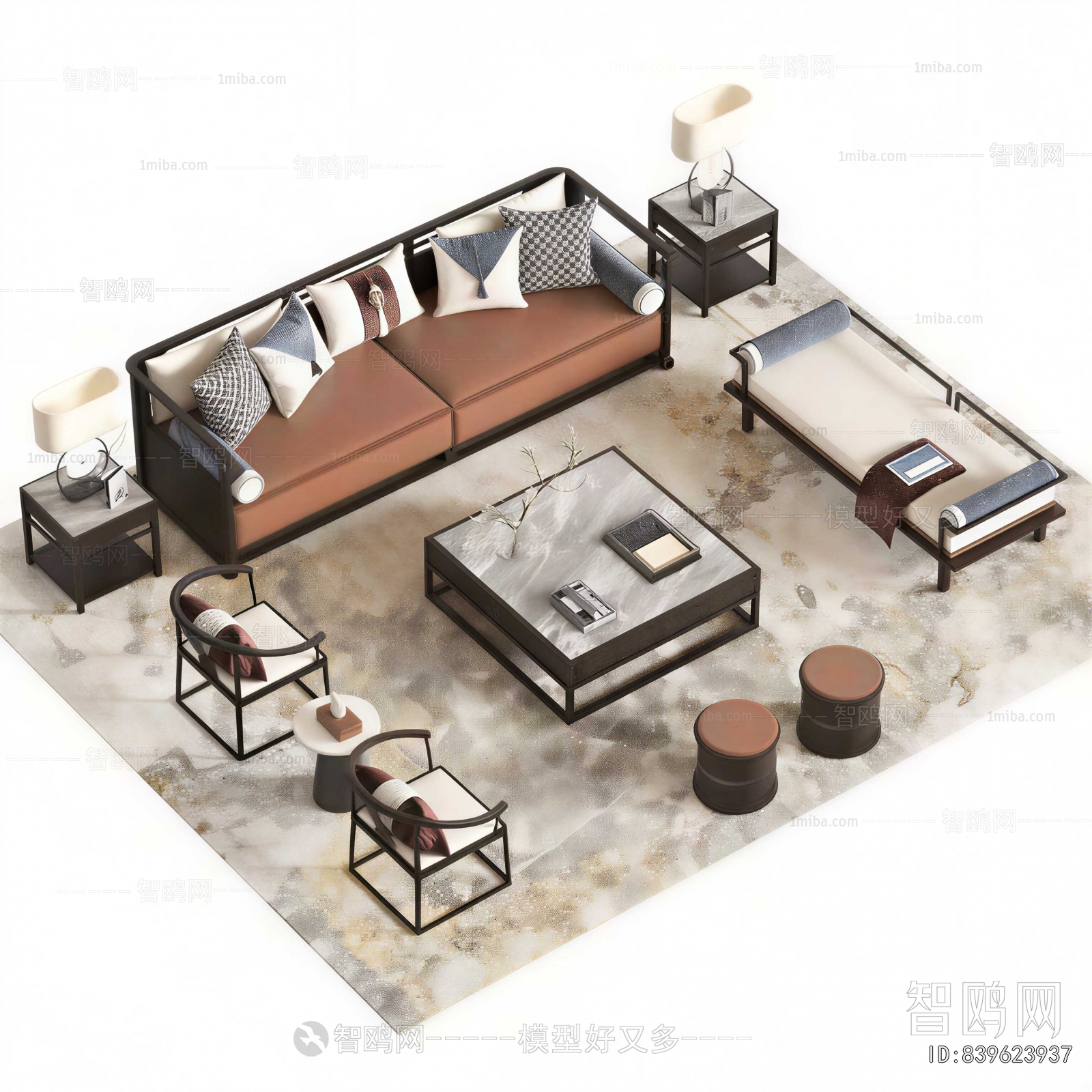 New Chinese Style Sofa Combination