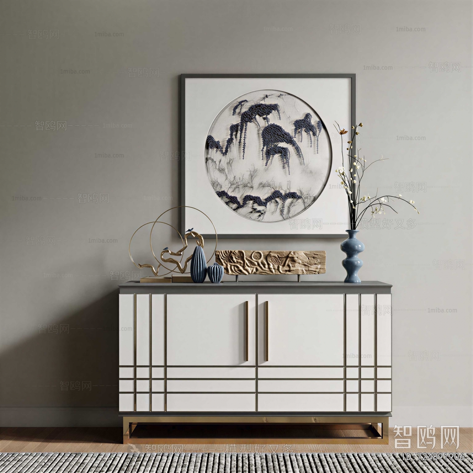 New Chinese Style Side Cabinet