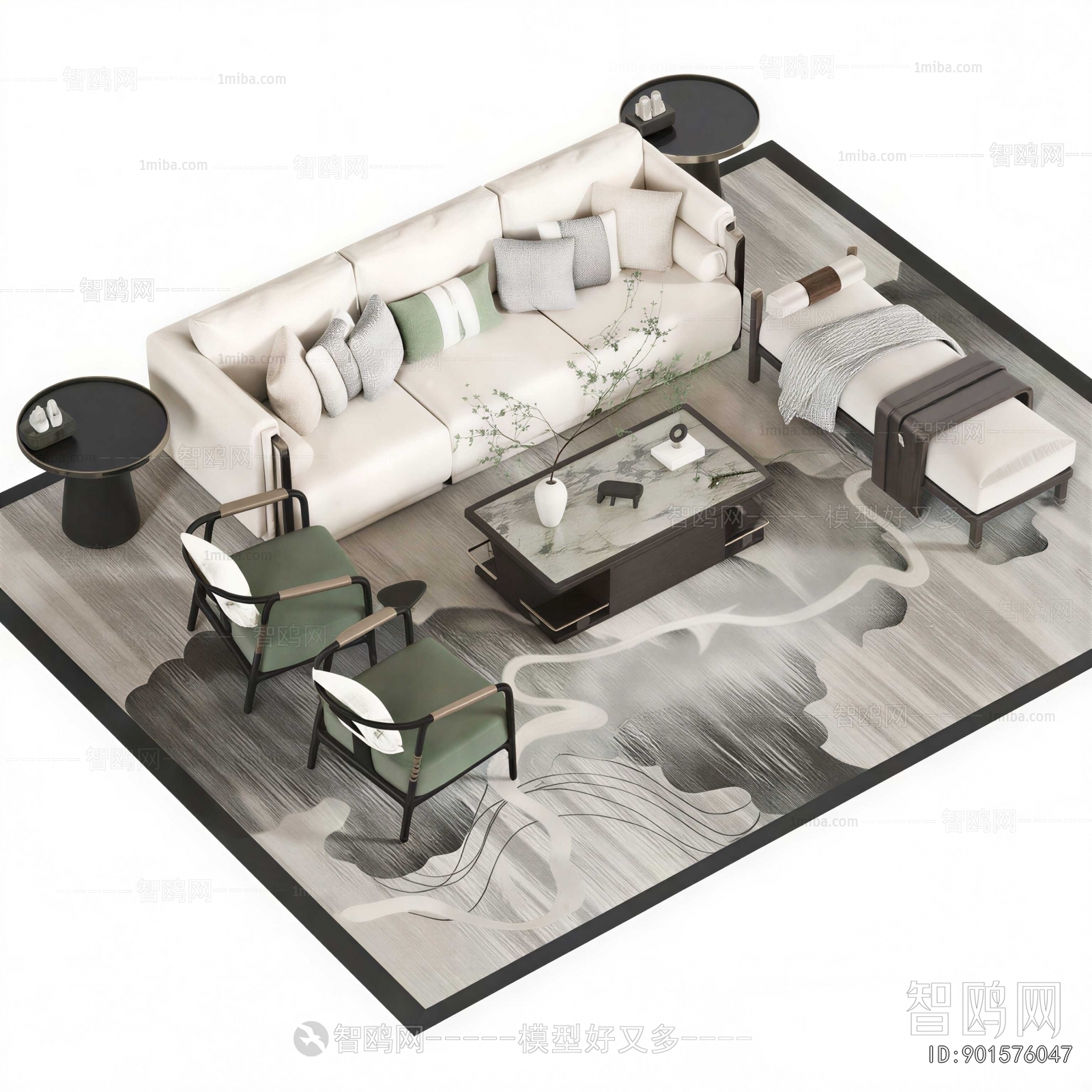 New Chinese Style Sofa Combination