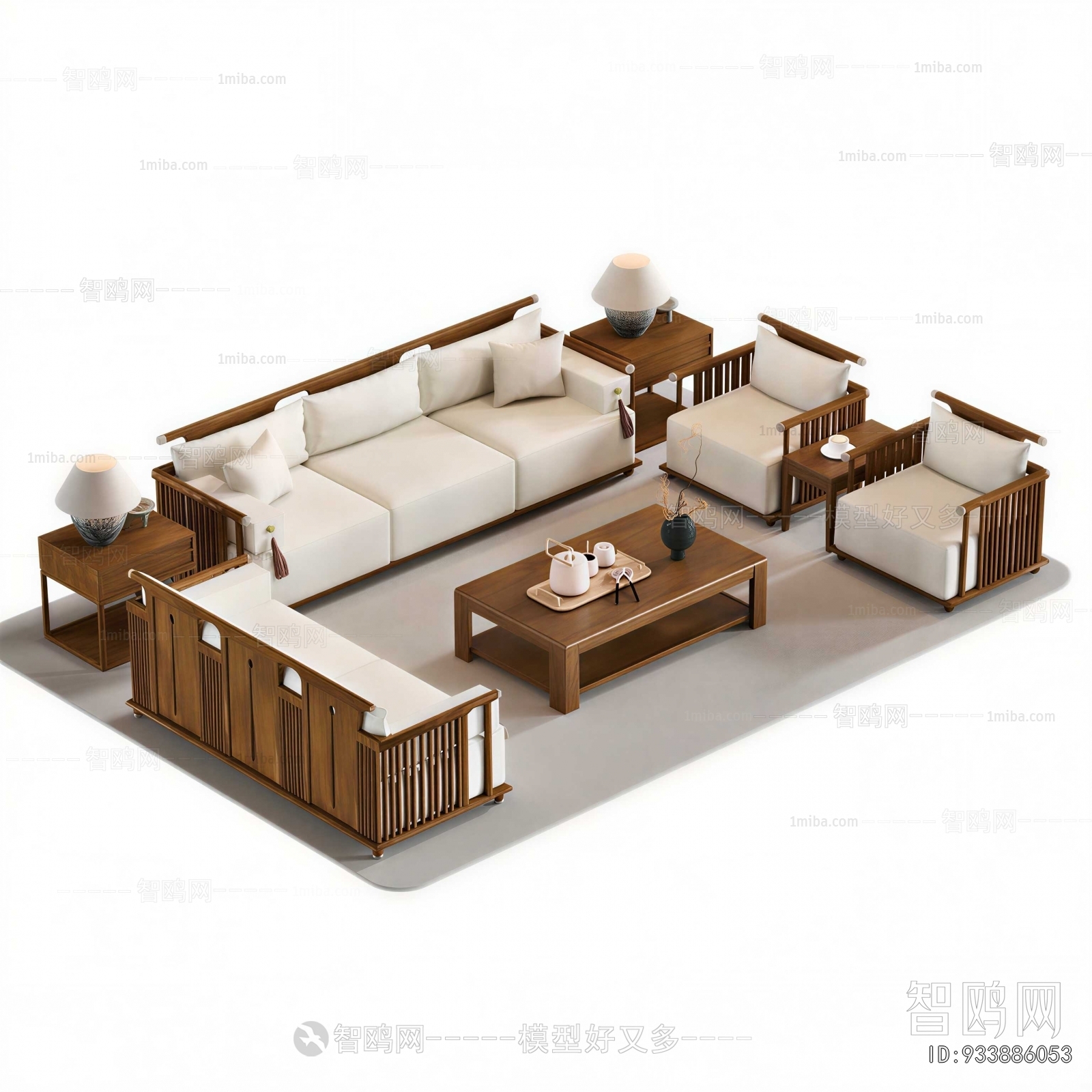 New Chinese Style Sofa Combination