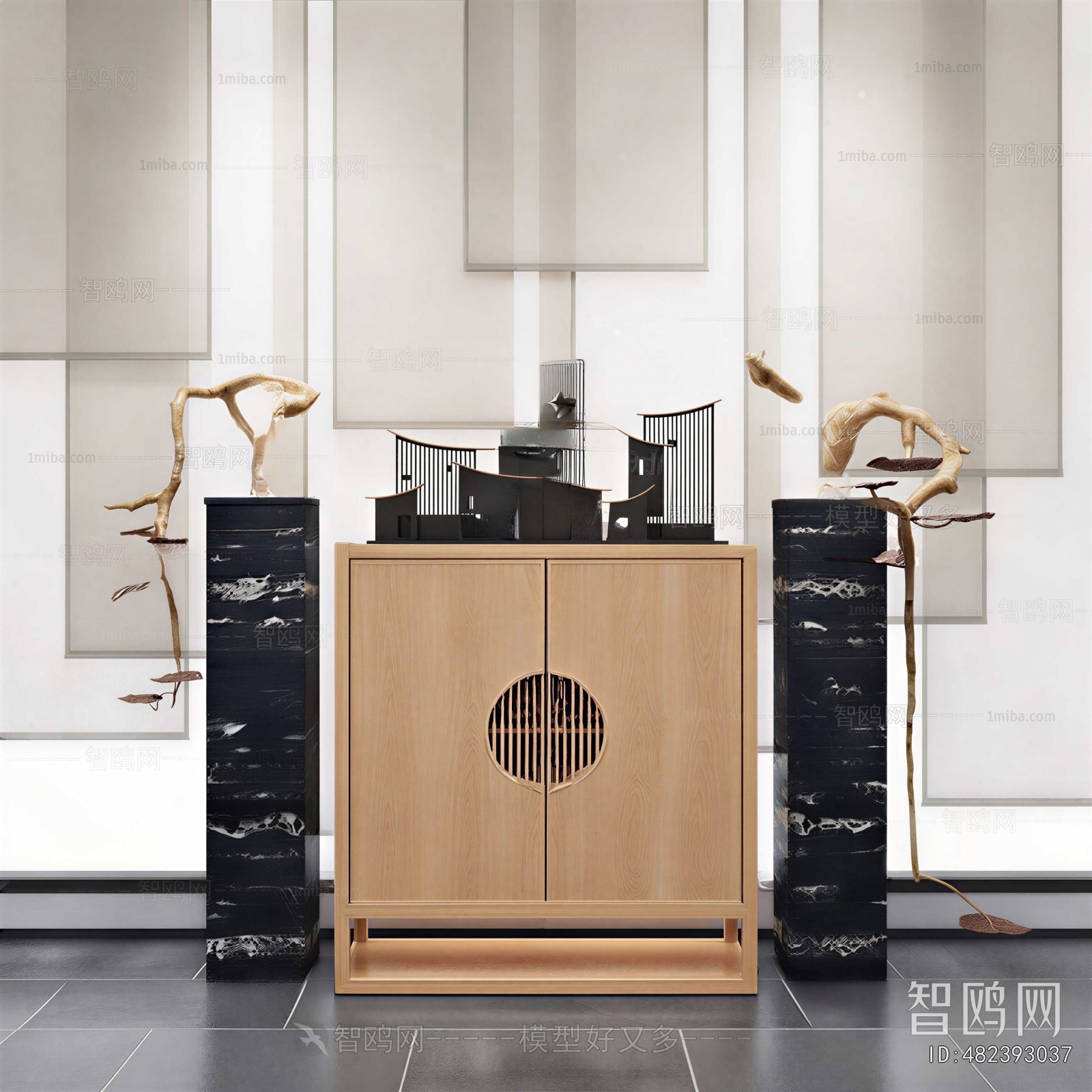 New Chinese Style Entrance Cabinet