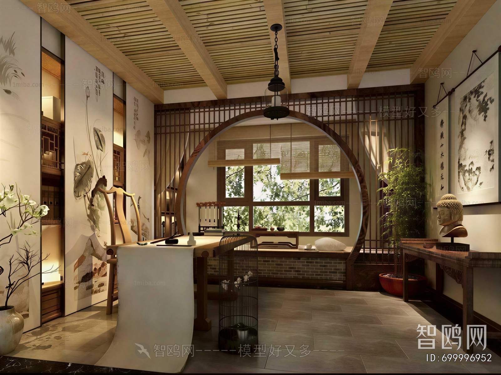New Chinese Style Study Space