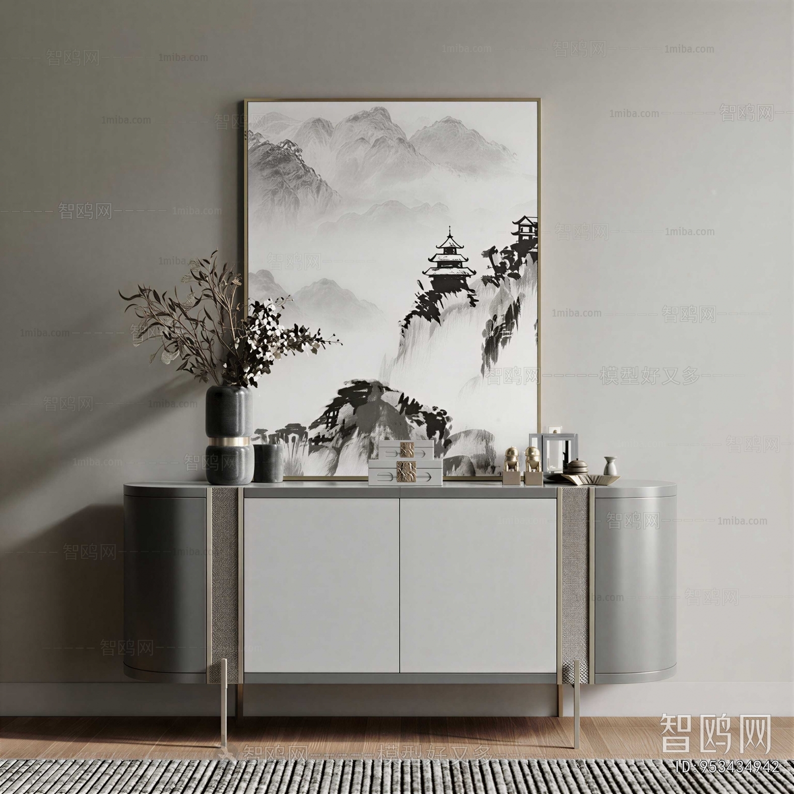 New Chinese Style Entrance Cabinet
