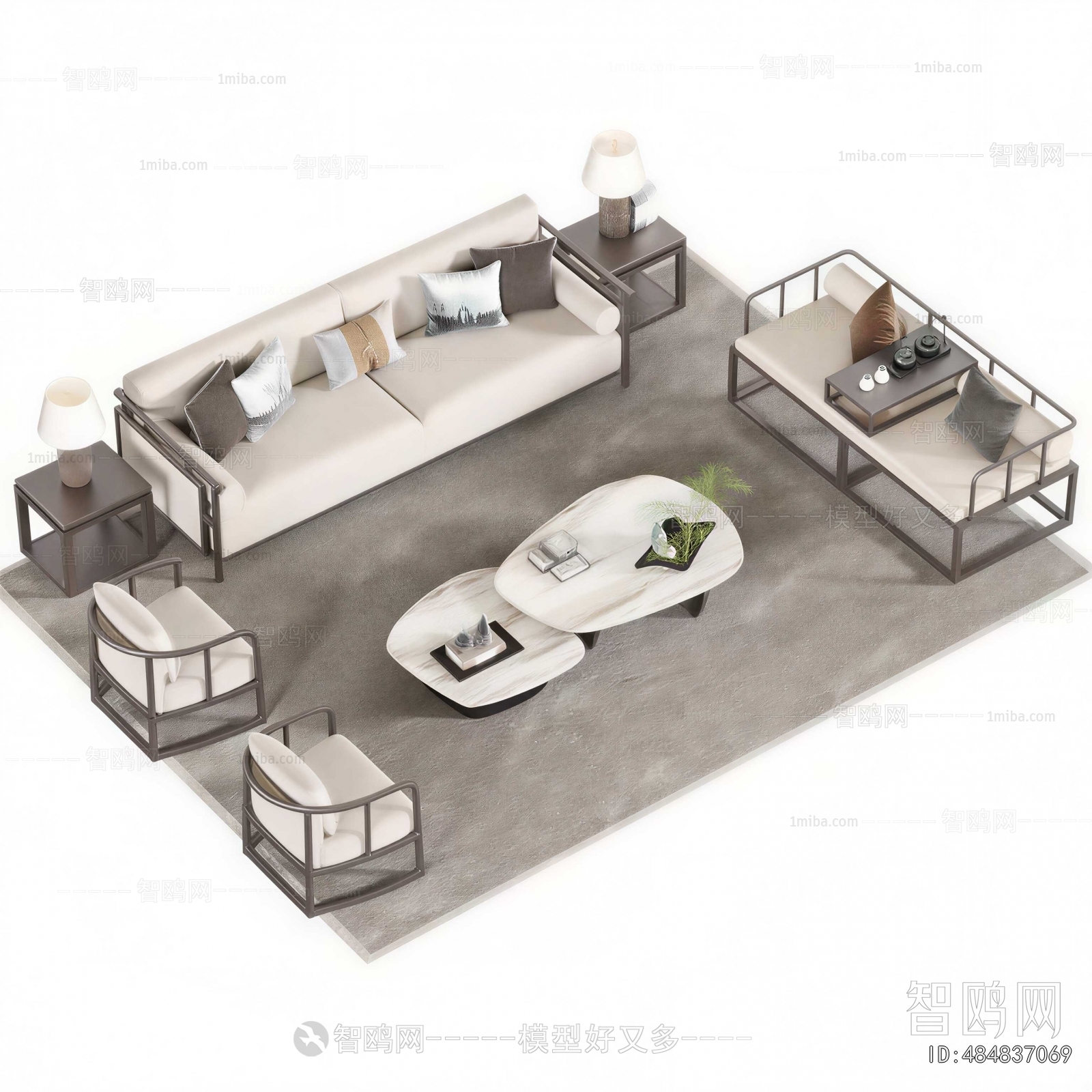 New Chinese Style Sofa Combination