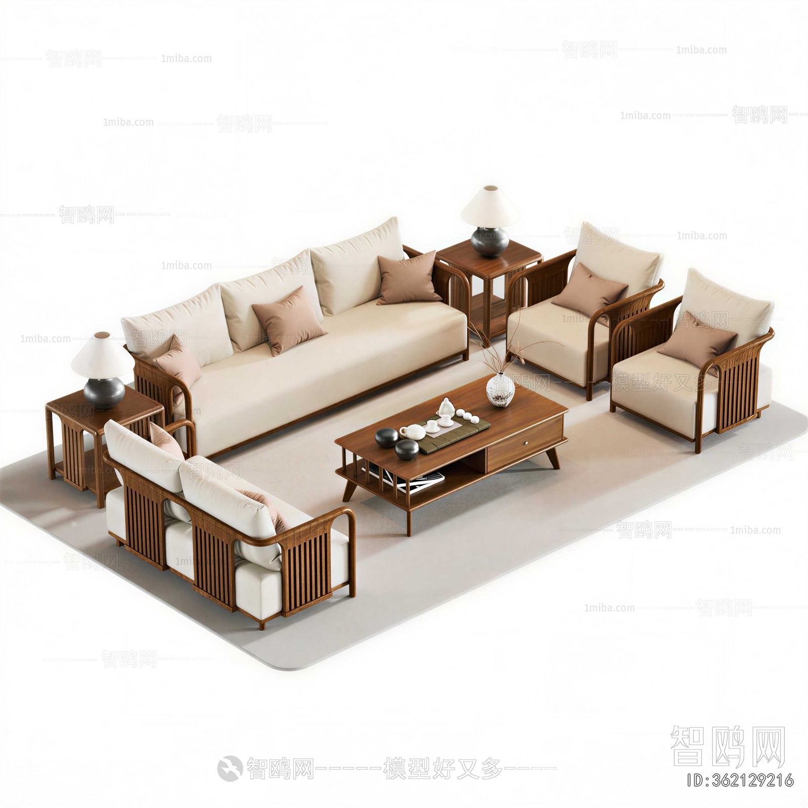 New Chinese Style Sofa Combination
