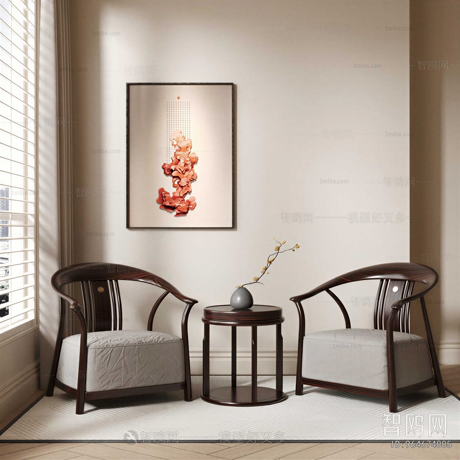 New Chinese Style Single Sofa