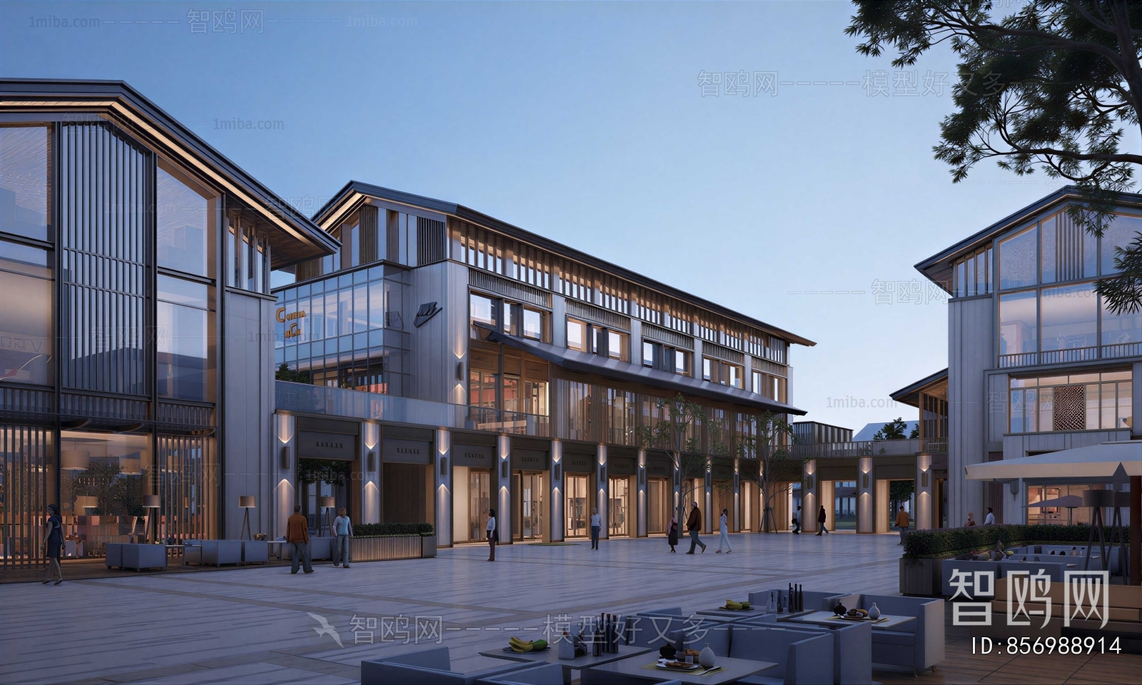 New Chinese Style Appearance Of Commercial Building