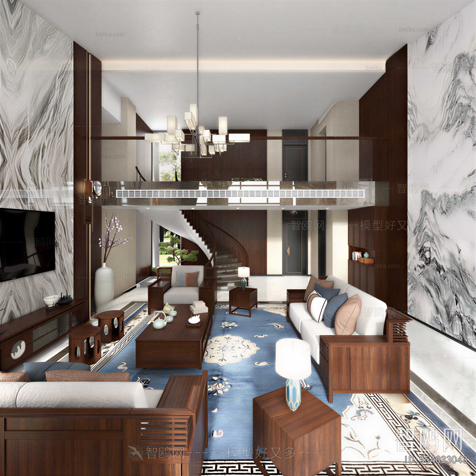 New Chinese Style A Living Room