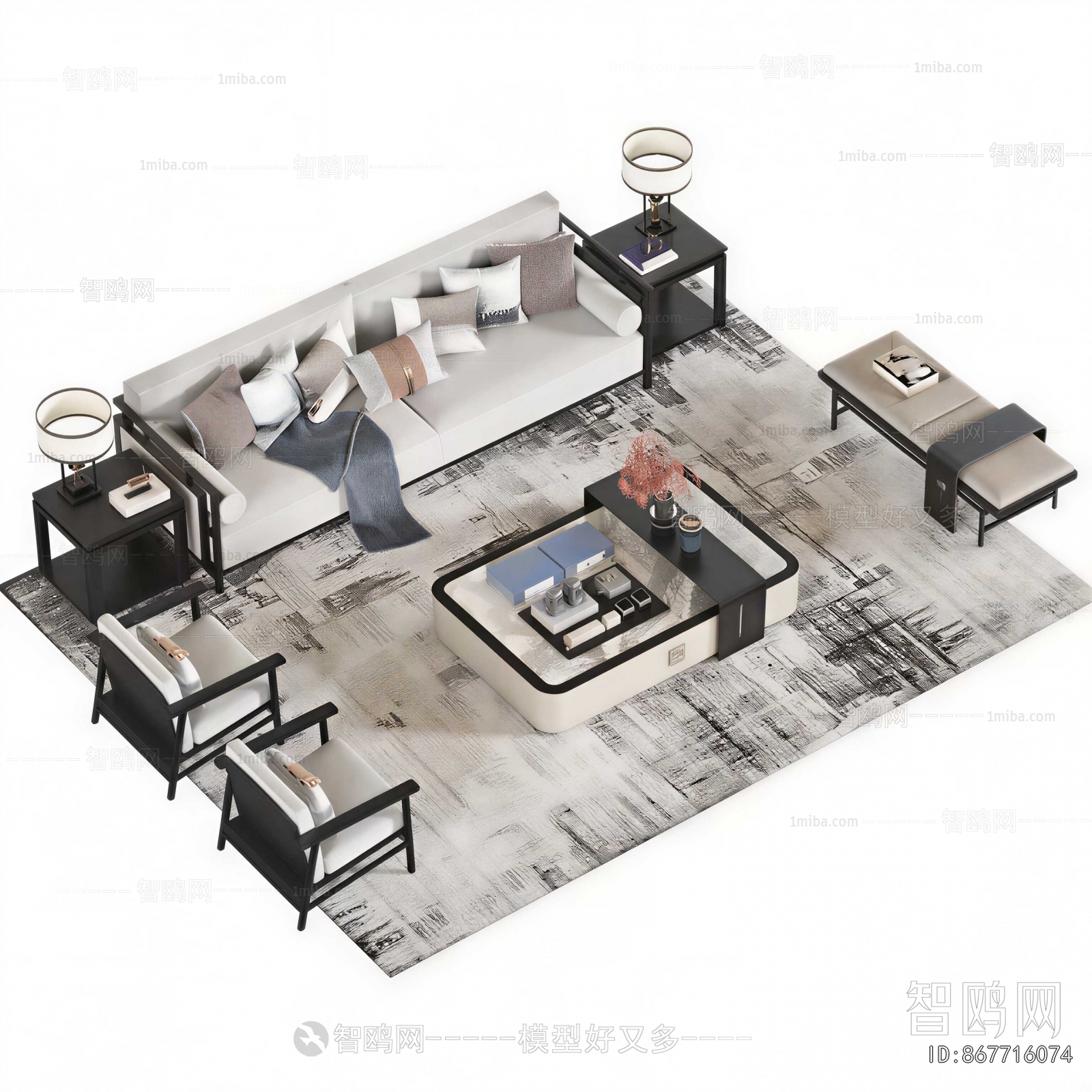 New Chinese Style Sofa Combination