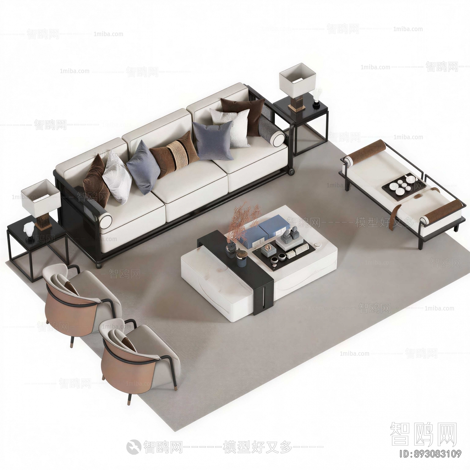 New Chinese Style Sofa Combination