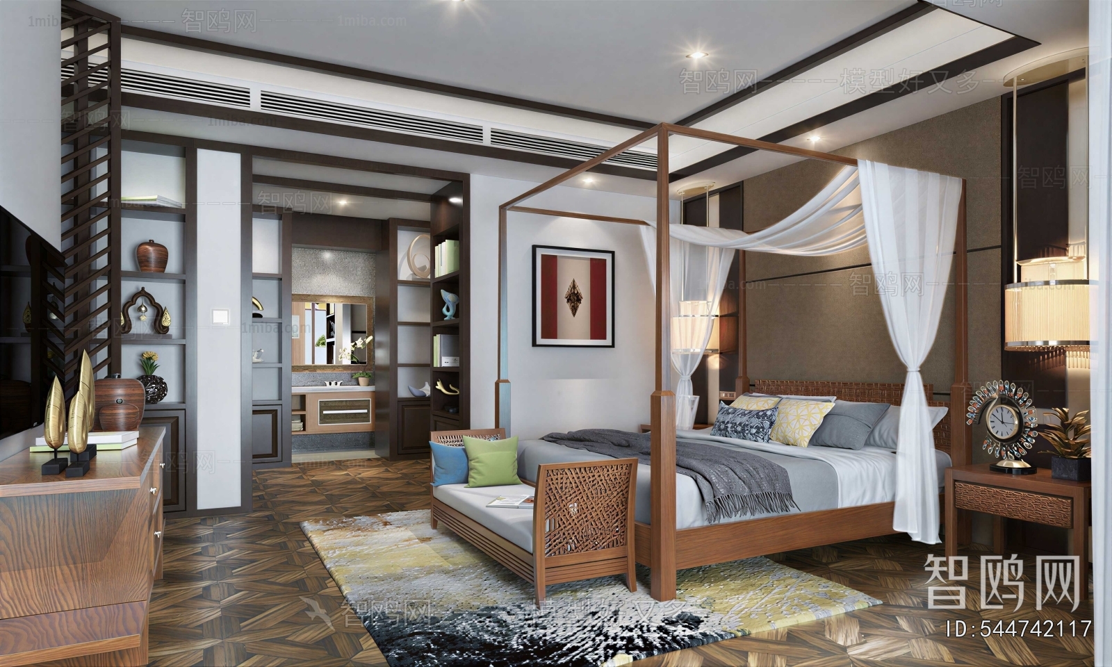 Southeast Asian Style Guest Room