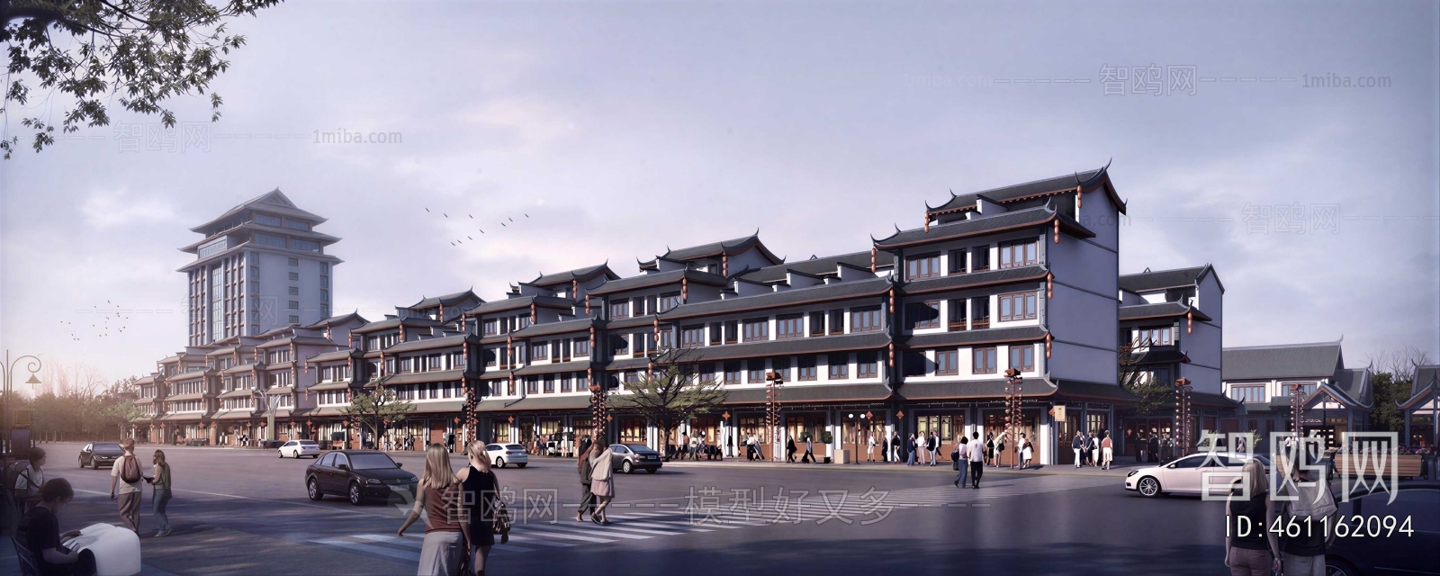 New Chinese Style Appearance Of Commercial Building