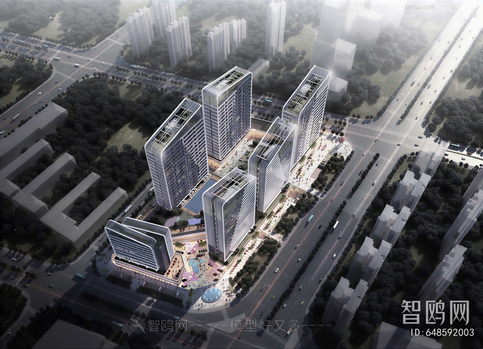 Modern Architectural Bird's-eye View Planning