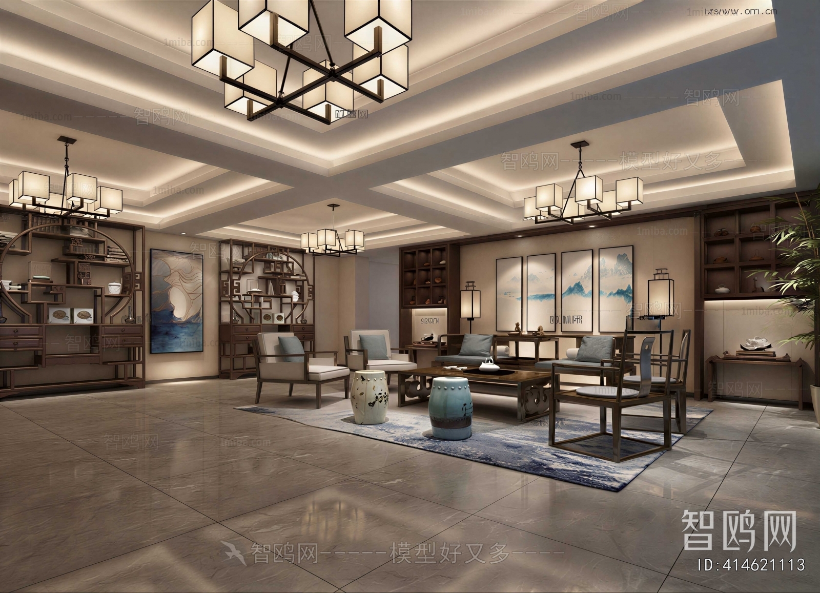 New Chinese Style A Living Room