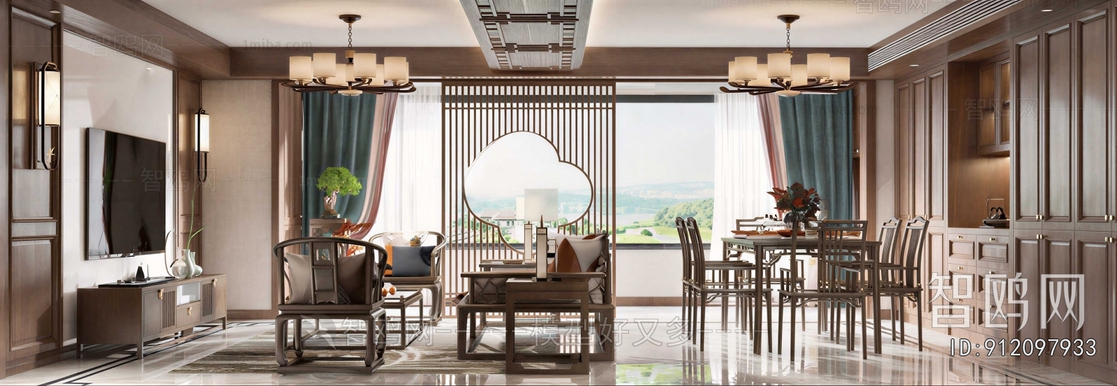 New Chinese Style A Living Room