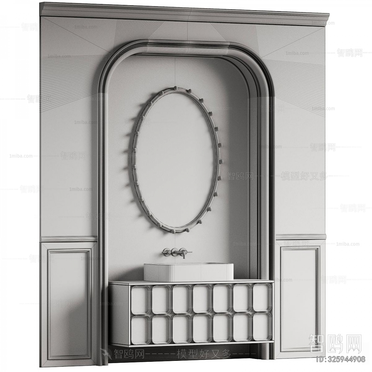 French Style Retro Style Bathroom Cabinet