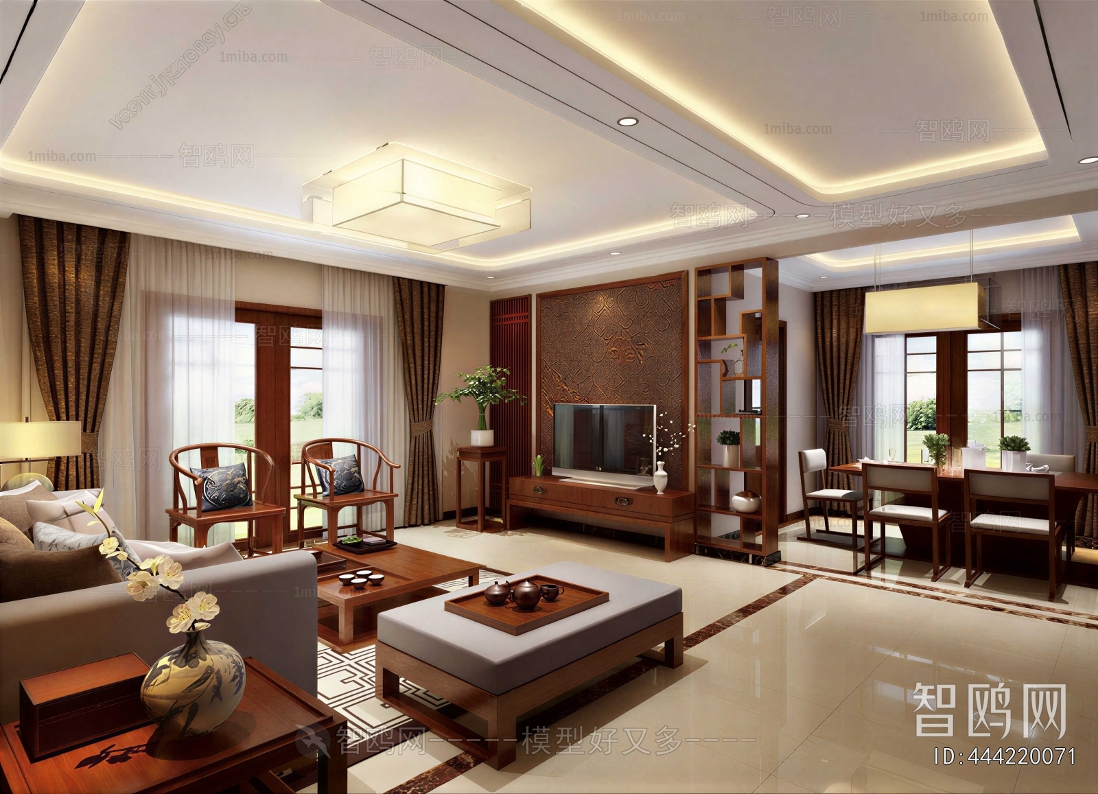 New Chinese Style A Living Room